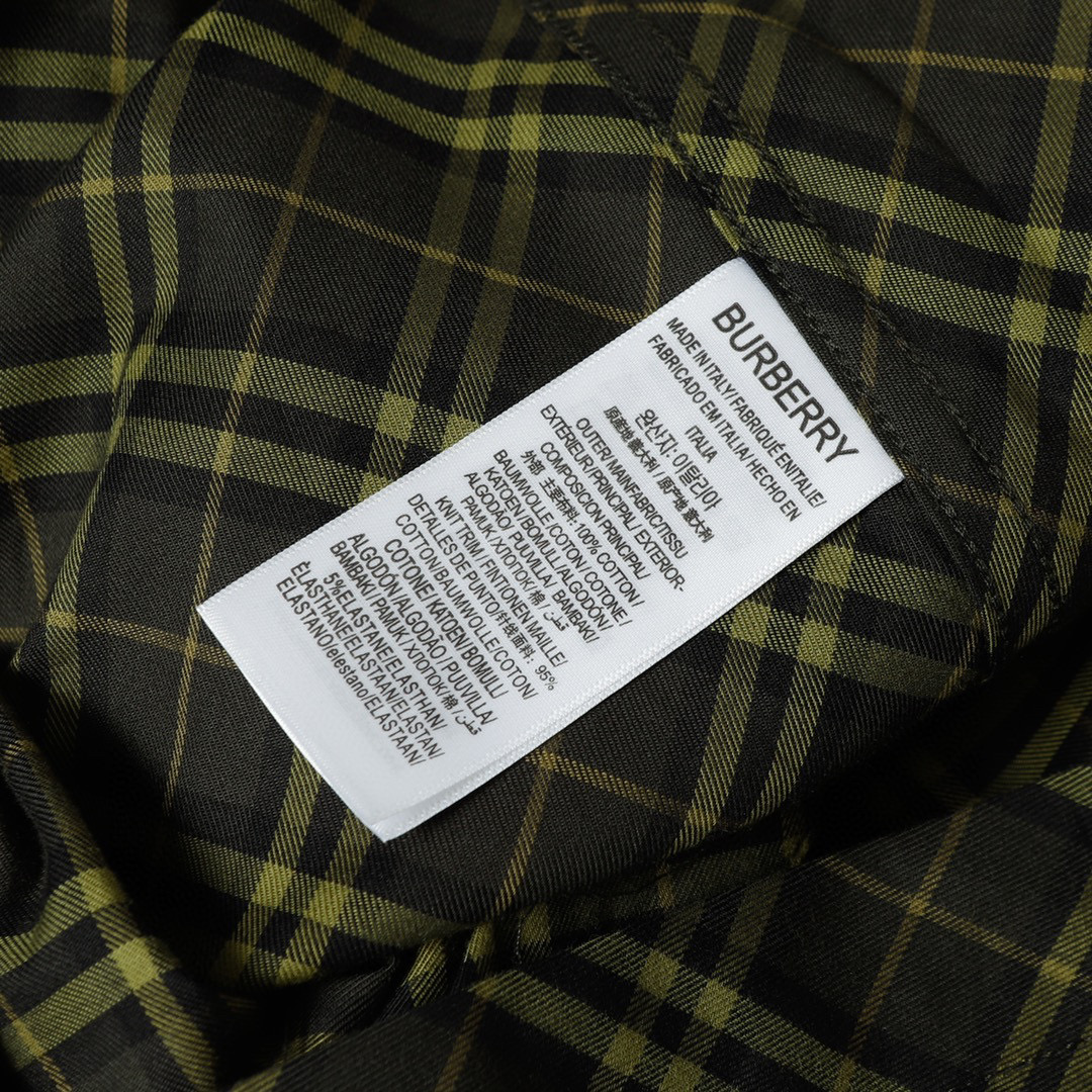 （官网11原单品质)
Burberry/巴宝莉24ss新款刺绣格纹棉质衬衫
新款法兰绒衬衣，面料原柒厂1