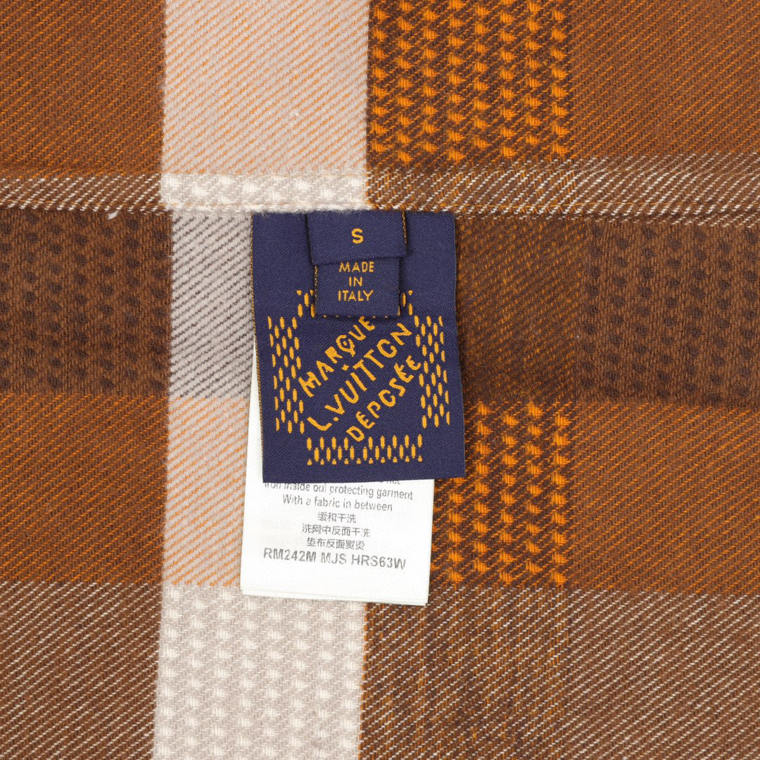 (官网11原单品质)
Louis Vuitton/路易威登 24Fw 橙色棋盘格提花法兰绒衬衫
24ss