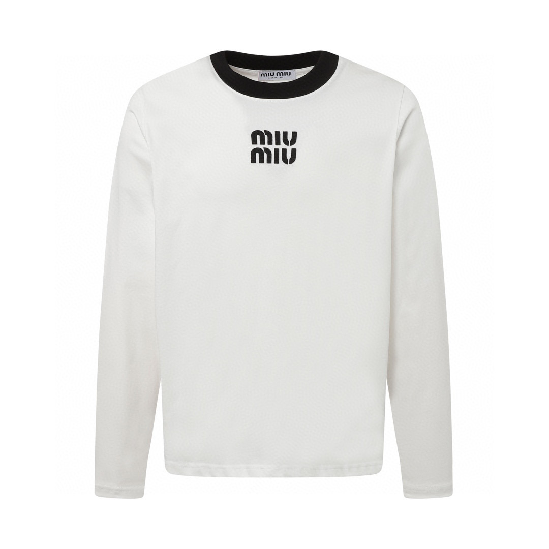 Miu Miu Knitted Sleeves: Fashionable Unisex Cotton Cuffs in White (Size S-XL) - 图片 1