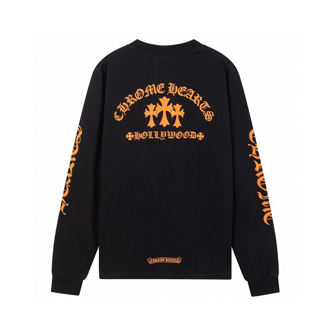 Chrome Hearts Come hearts/克罗心圆领印花长袖t恤