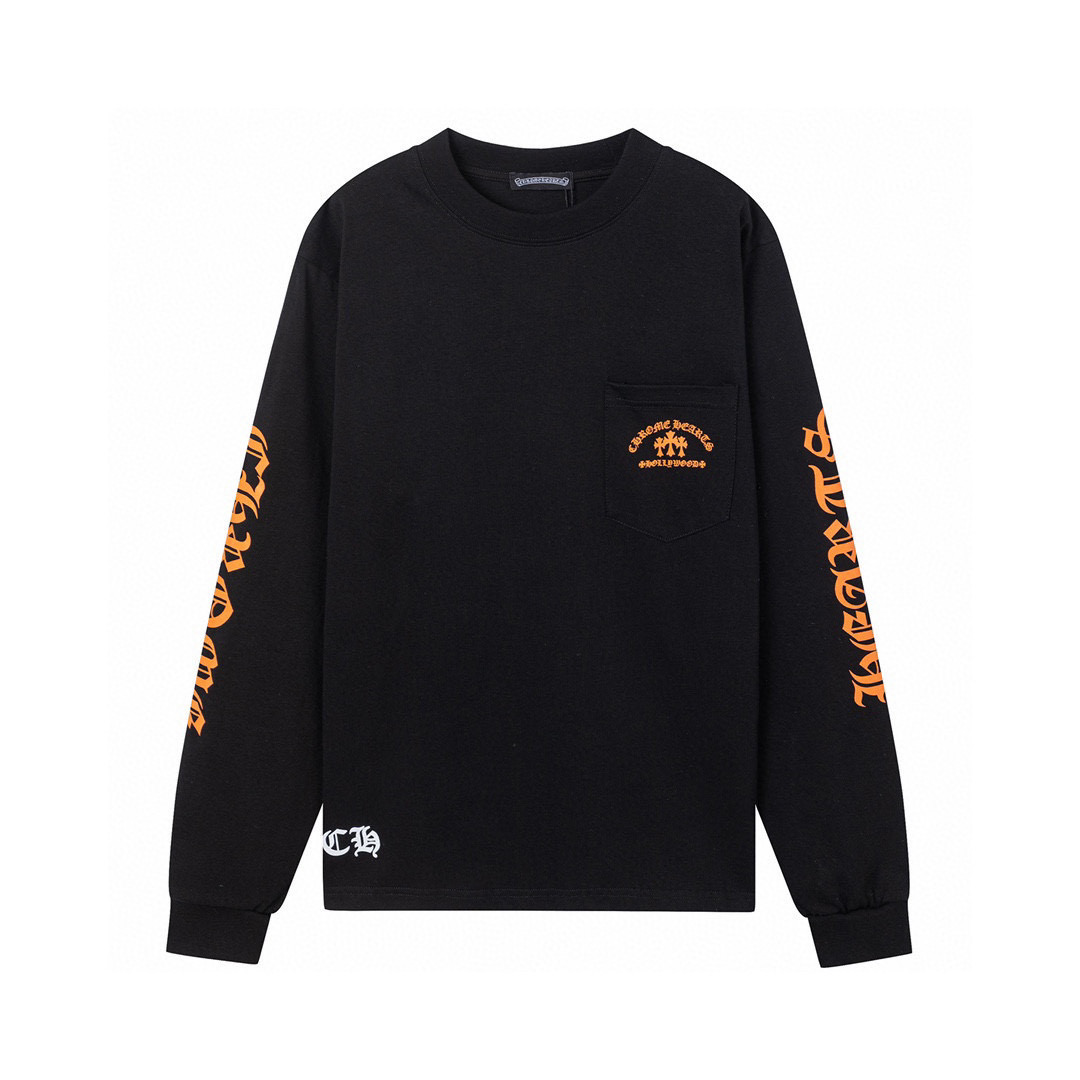 Chrome Hearts Come hearts/克罗心圆领印花长袖t恤