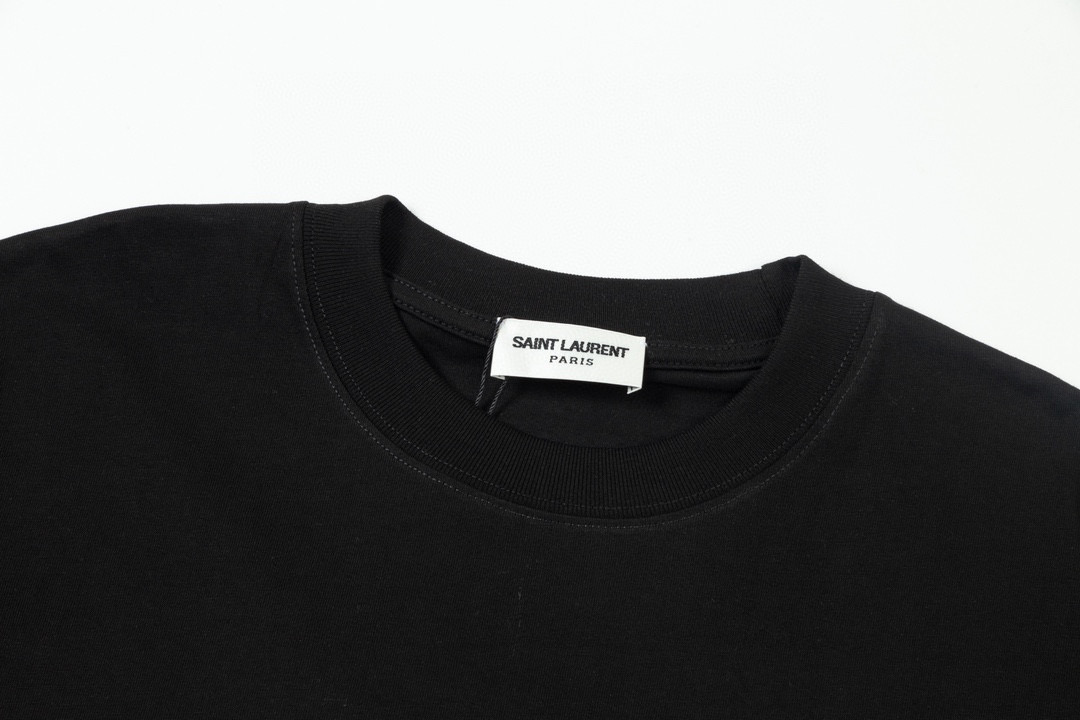 Saint Laurent Paris 23SS Logo T-Shirt: Lightweight and Comfortable in Black, Various Sizes. - 图片 7