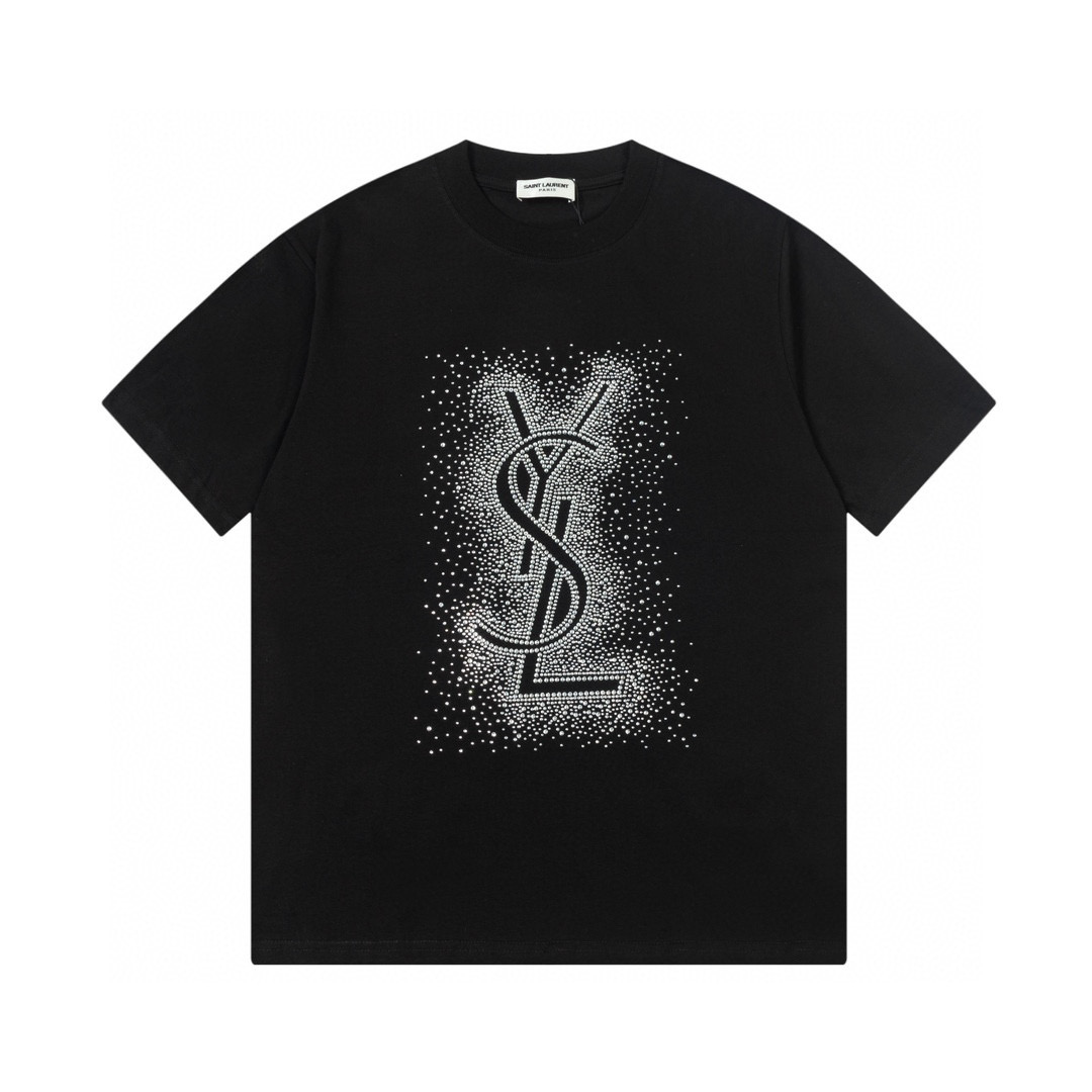 Saint Laurent Paris 23SS Logo T-Shirt: Lightweight and Comfortable in Black, Various Sizes. - 图片 1