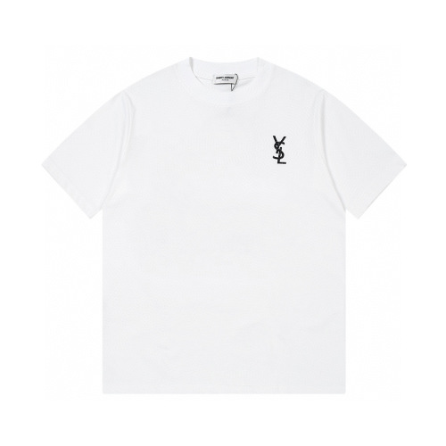 Yves Saint Laurent White Logo T-Shirt Short Sleeve Casual Tee 1 Yves Saint Laurent White Logo T-Shirt Short Sleeve Casual Tee