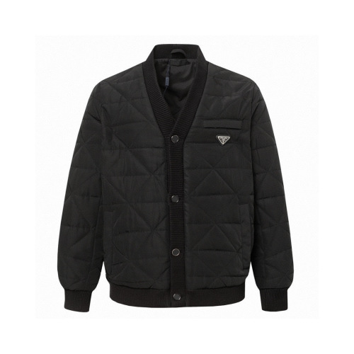 Prada Diamond Quilted Re-Nylon Jacket With Triangle Logo, Black, S-XL