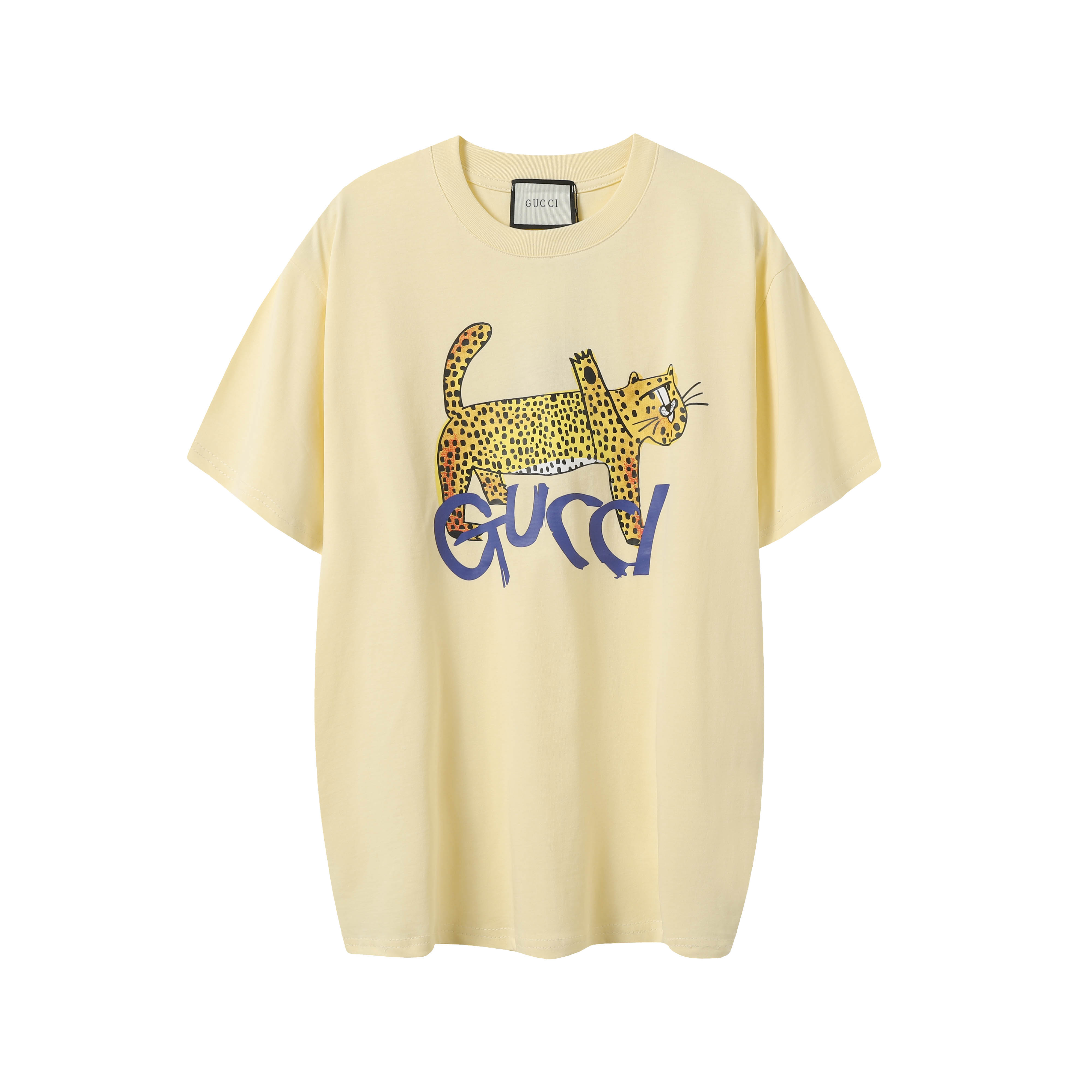 “Gucci 2024 Money Panther T-Shirt: Stylish Comfort in Pure Cotton Meow Color” - 图片 1