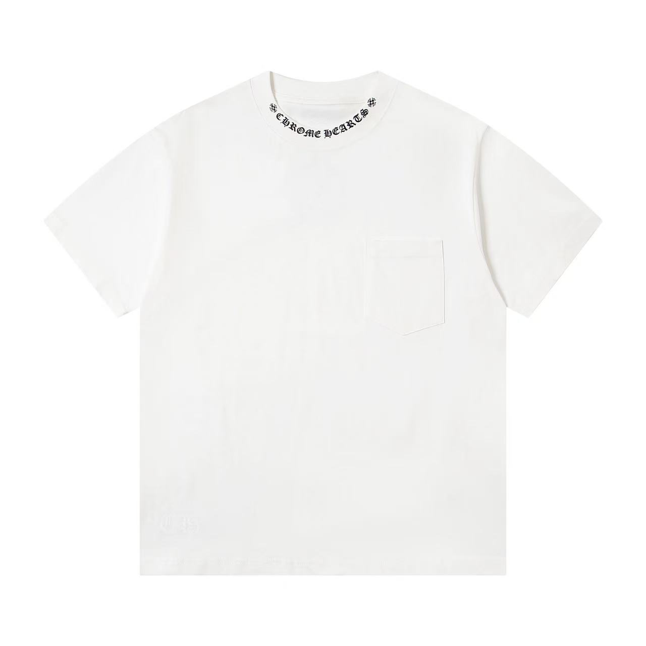 Chrome Hearts White Cotton Crew Neck T-Shirt with Sanskrit Pocket Design 1 i1748848938507 3258 0 0