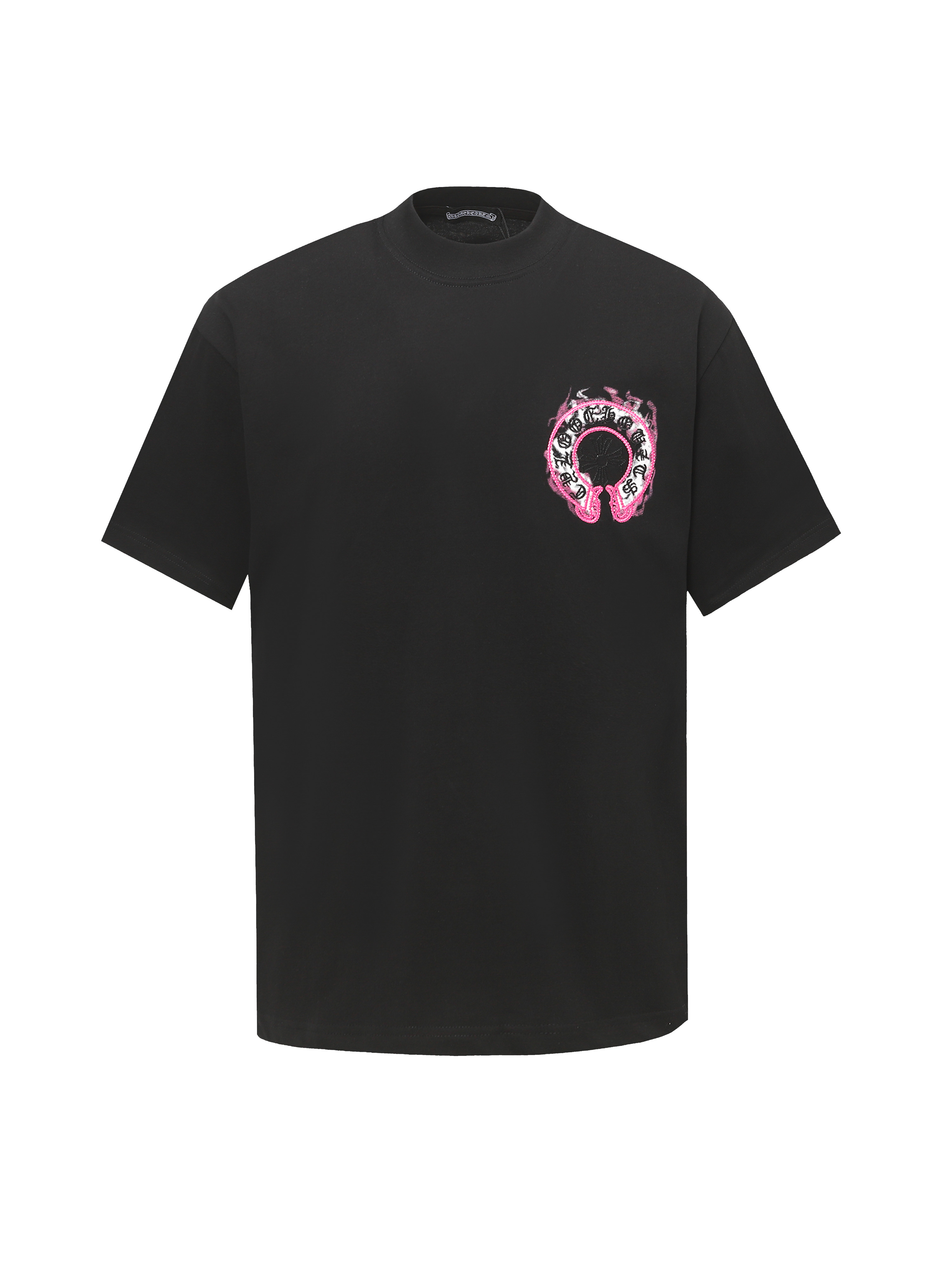 Chrome Hearts COME HEARTSCH/克罗心紫马蹄印花刺绣短袖T恤