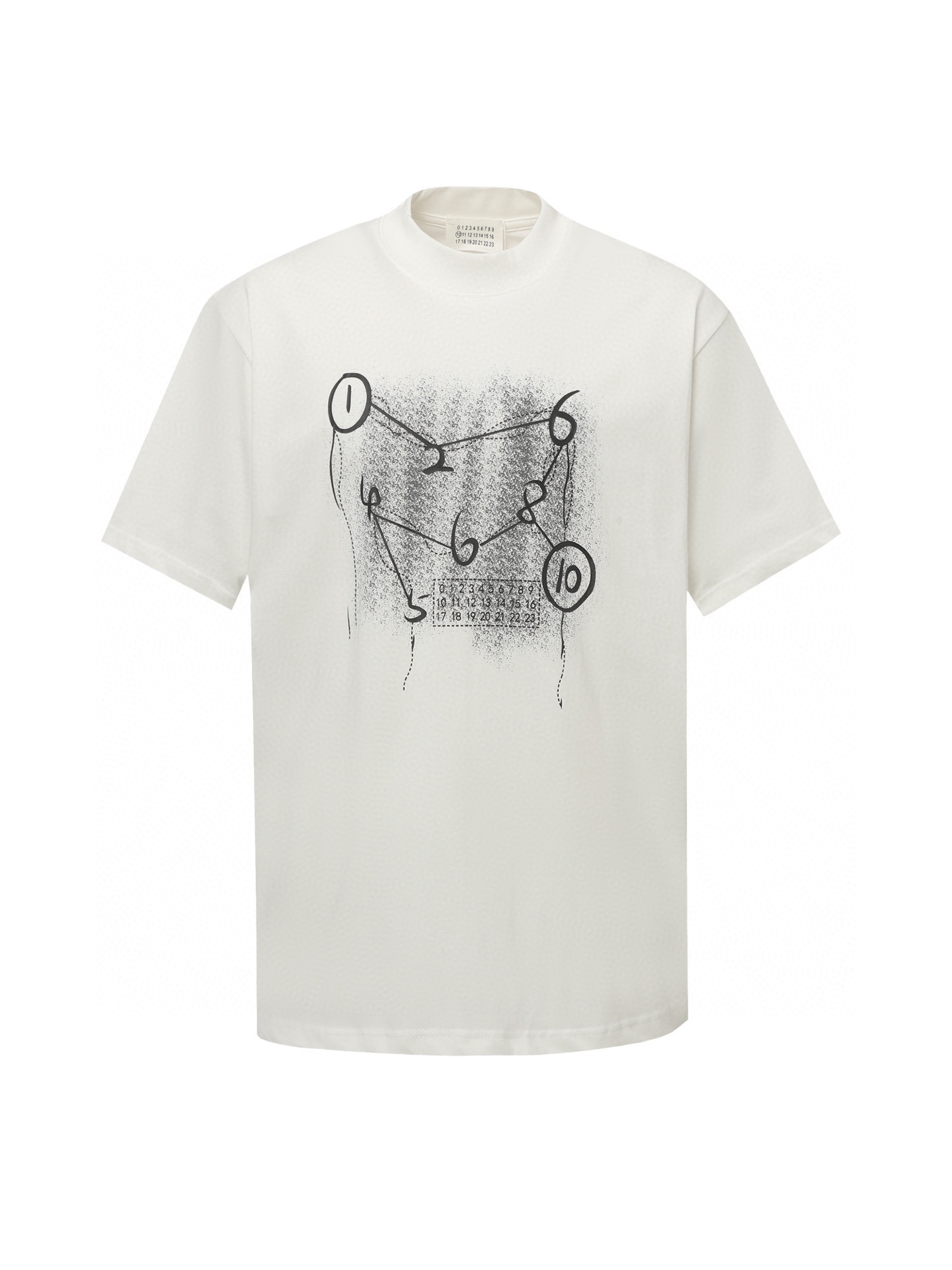MaisonMargiela/Margiela 25ss camiseta de manga corta con estampado de números conectados, logotipo refinado, inspirado …