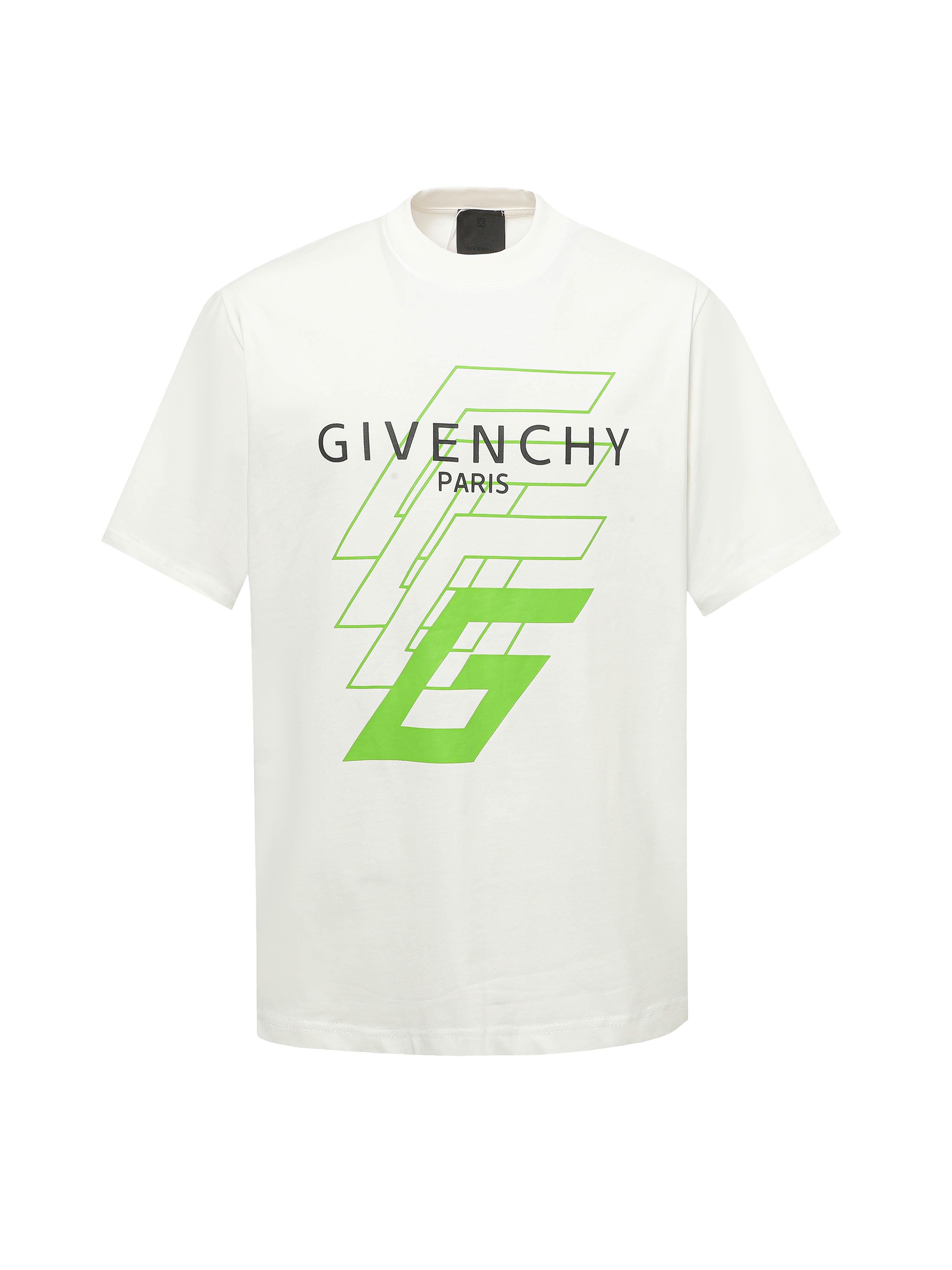 GIVENCHY/Patrón Givenchy estampado cuello redondo manga corta. Telas personalizadas. Tejido lavado 100% algodón peinado…