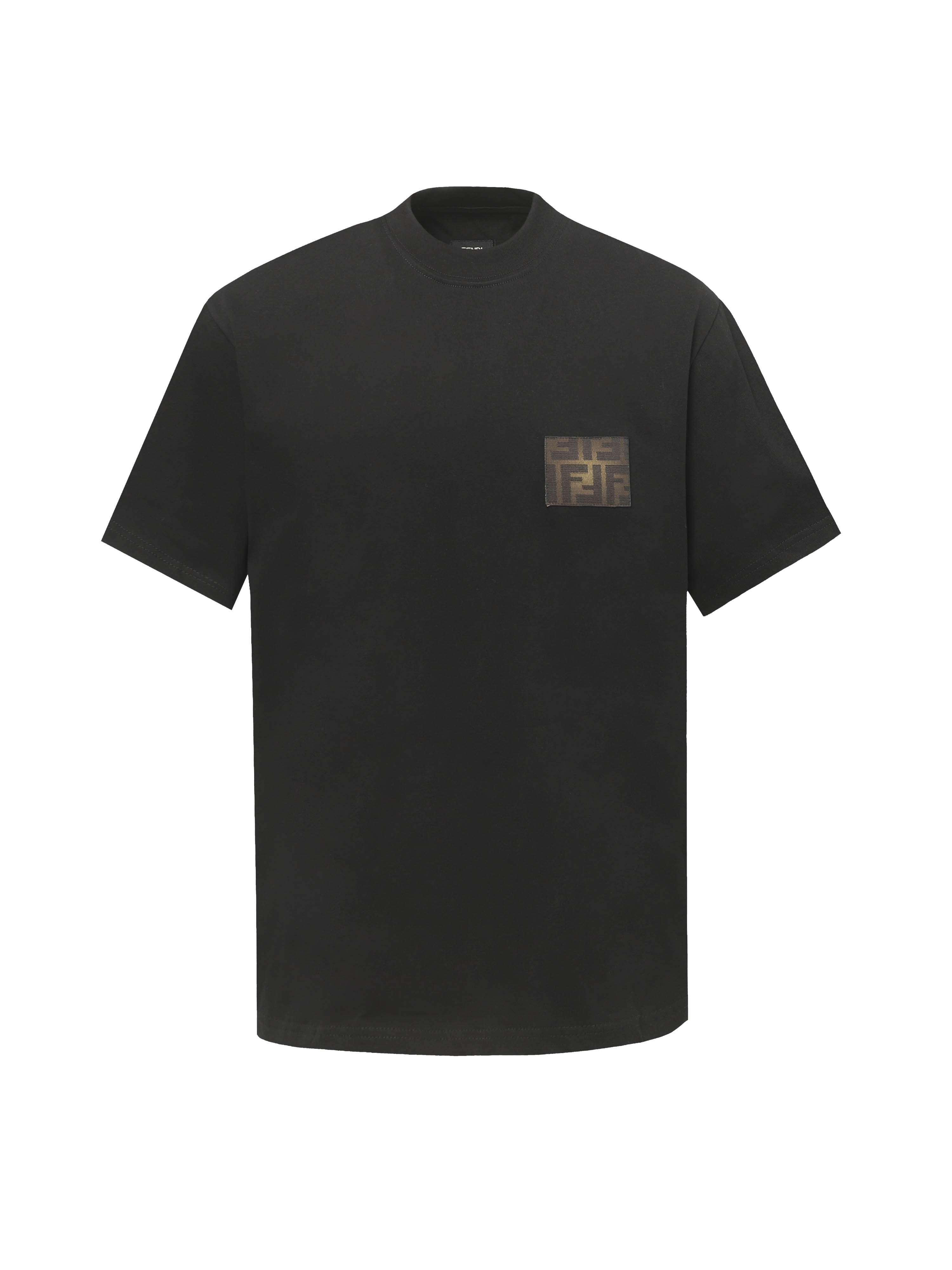 Fendi/Fendi 25ss Camiseta de manga corta con logo, tejido de alta densidad de doble cara de alta calidad, 280 gramos, t…