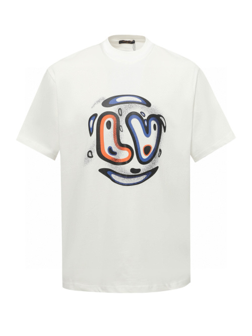 Louis Vuitton Camiseta con Estampado Graffiti y Logo, Unisex, Algodón Premium 1 Louis Vuitton Camiseta con Estampado Graffiti y Logo, Unisex, Algodón Premium