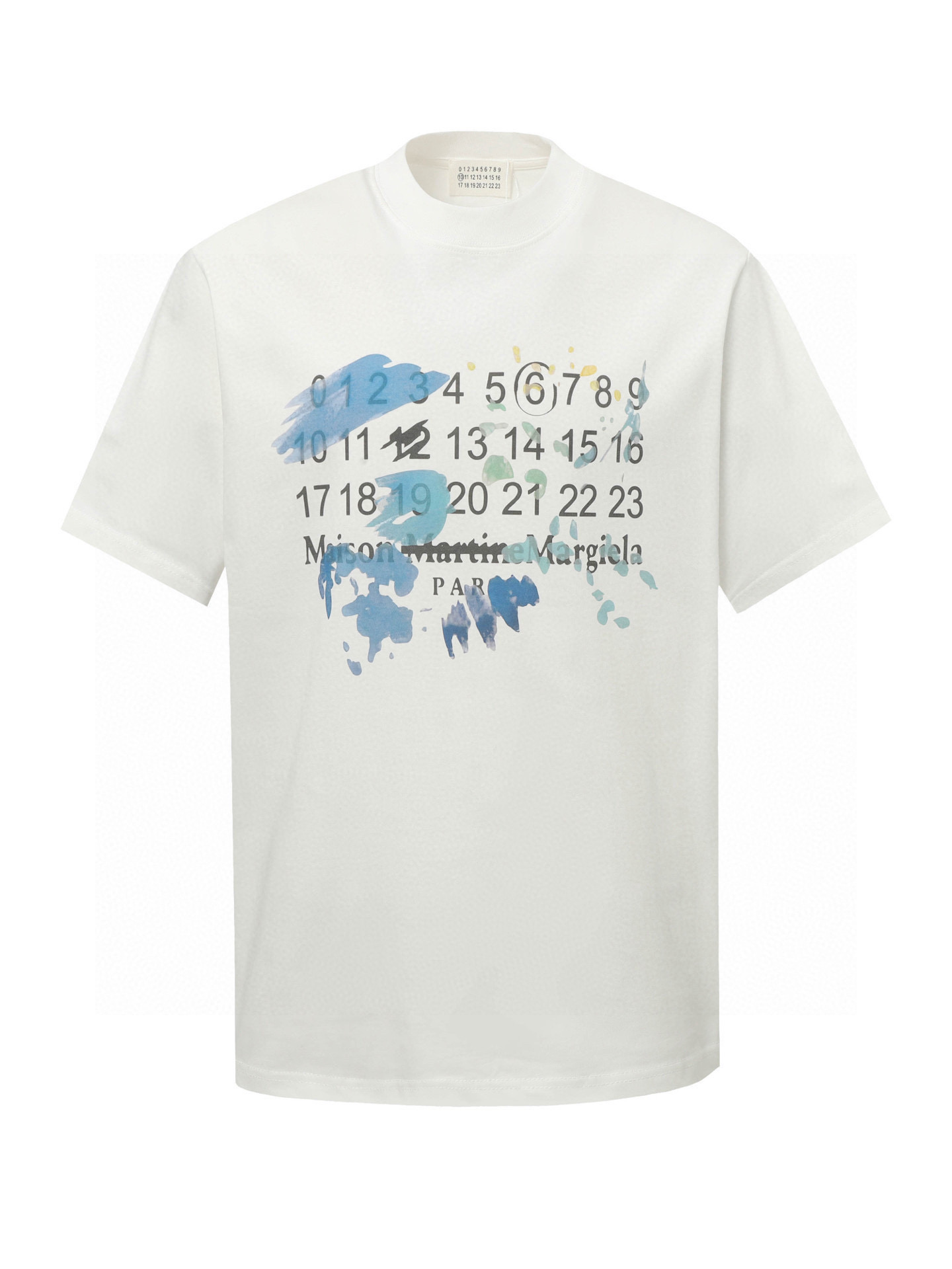 mm6/Maisón Margiela 25ss camiseta de manga corta con estampado de letras, números y 6, logo refinado, inspirado en la t…