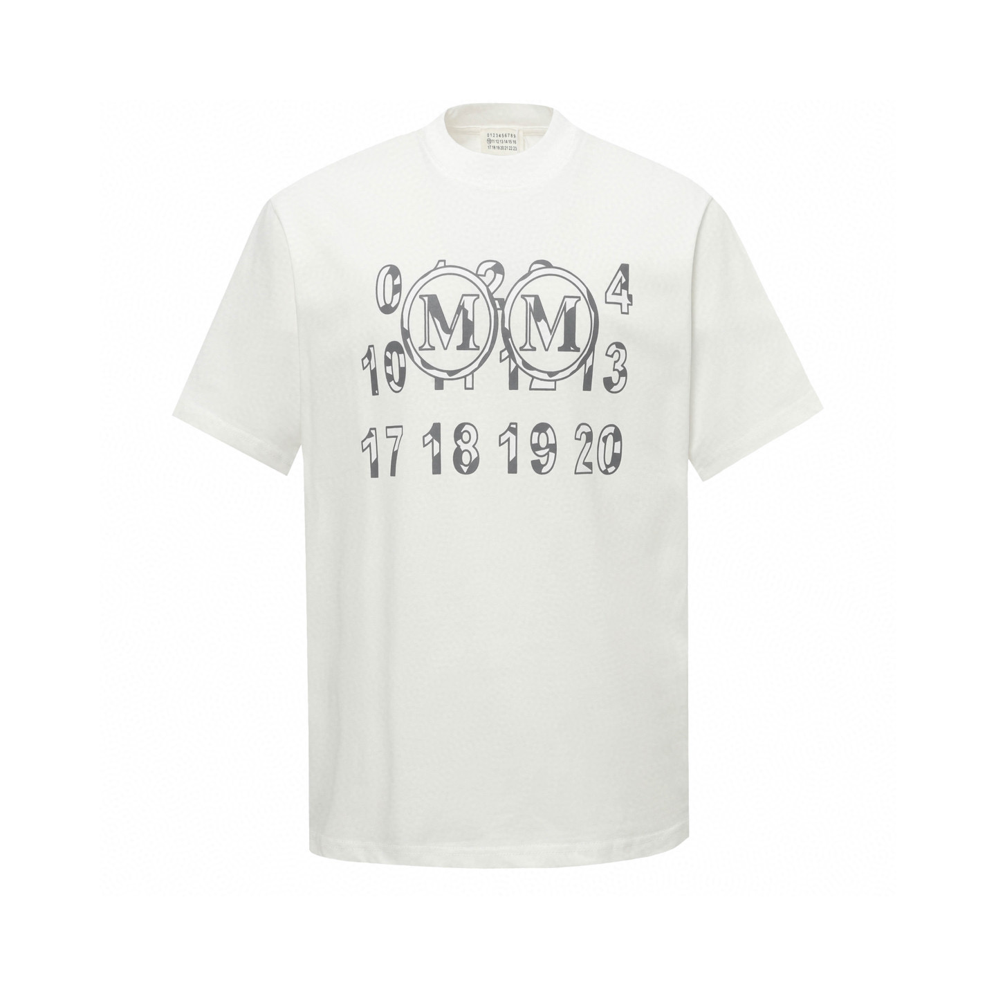 mm6/Maisón Margiela 24ss camiseta de manga corta con estampado de letras y números, logo refinado, inspirado en la tela…