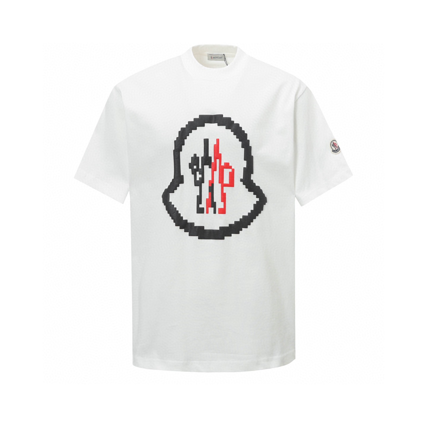Moncler/Montclair 2025ss nueva llegada de primavera temprana, camiseta de manga corta con logo pixelado difuminado y es…