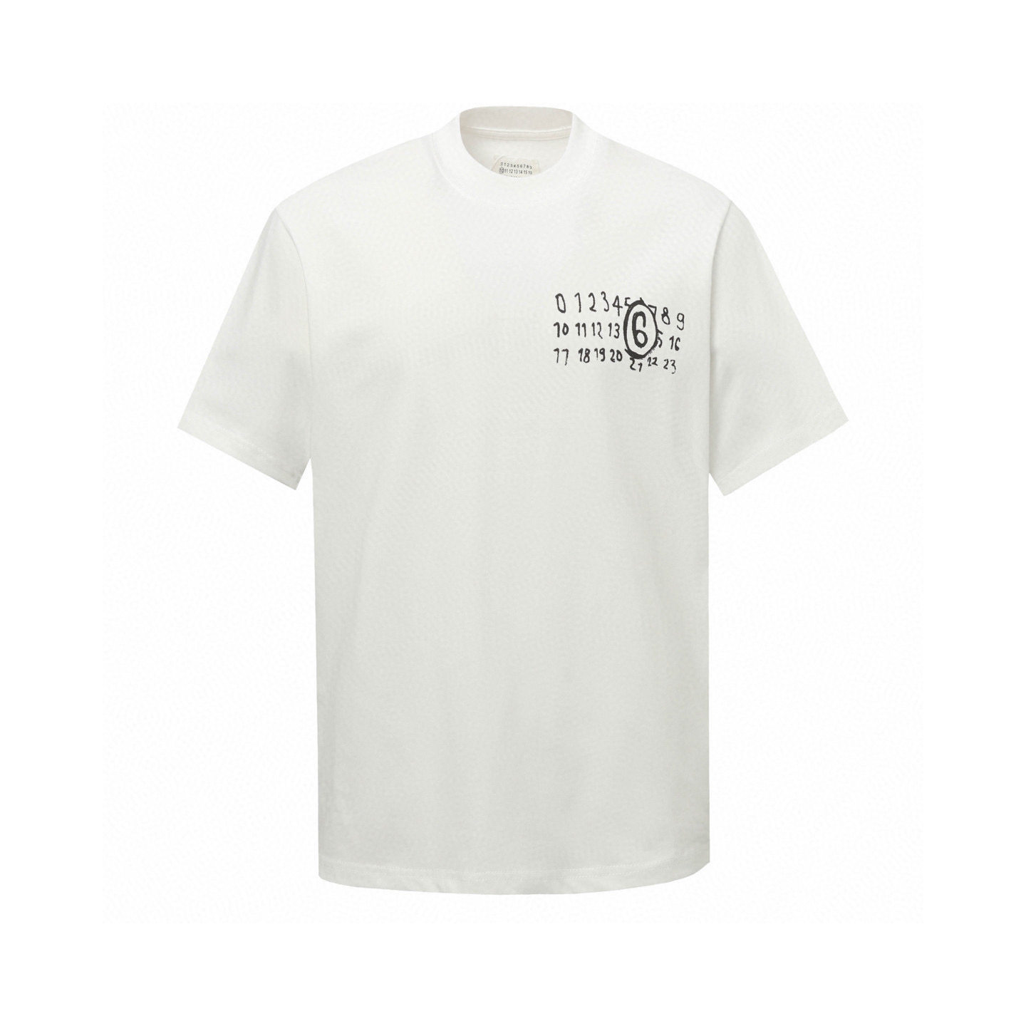 Camiseta de manga corta con cuello redondo Maison Margiela 25fw con estampado de letras cursivas, empaque completo. Tel…