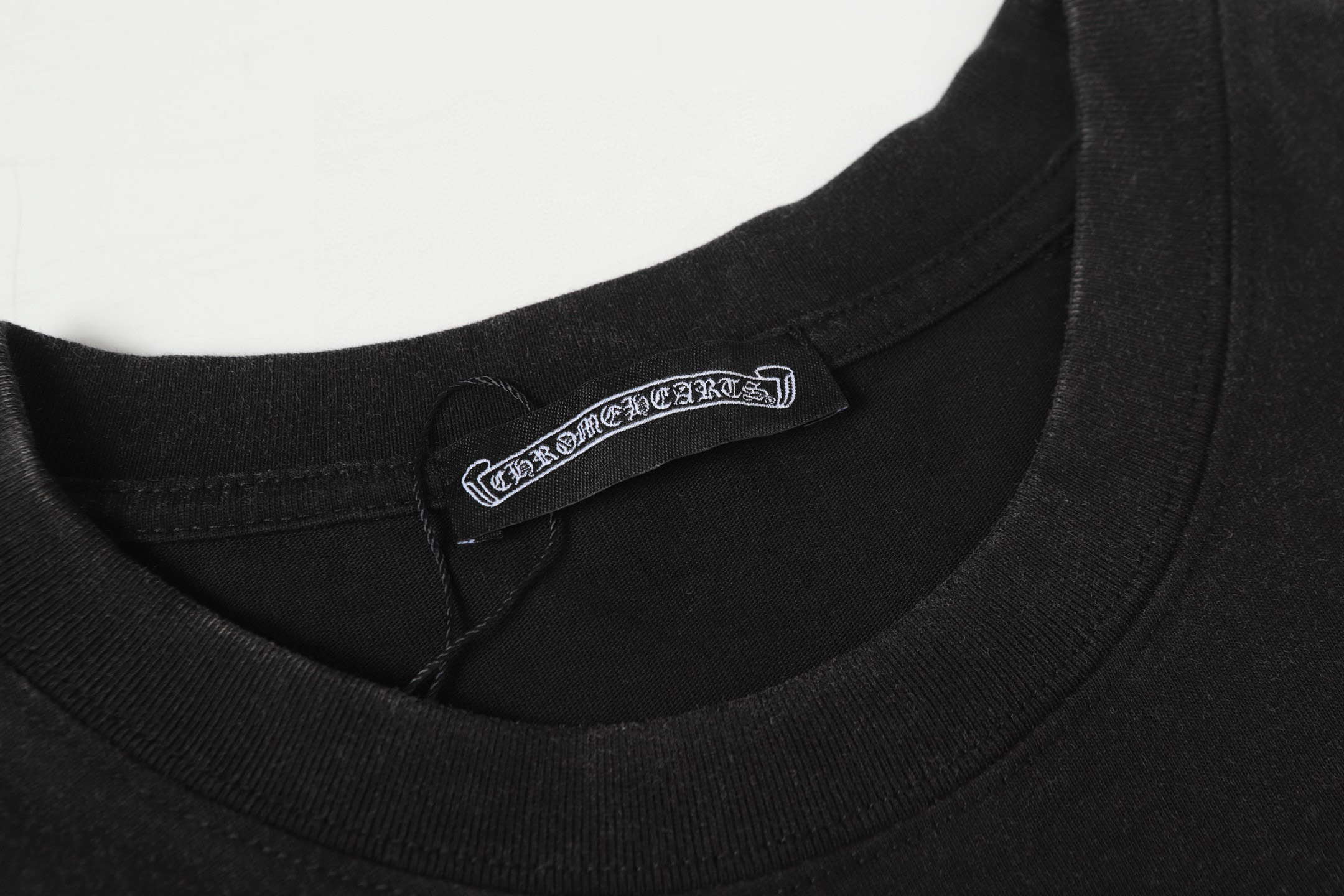 Chrome Hearts Vintage Wash Black Cotton Tee with Sanskrit Logo, XS-L 11 i1750334848257 264 0 9