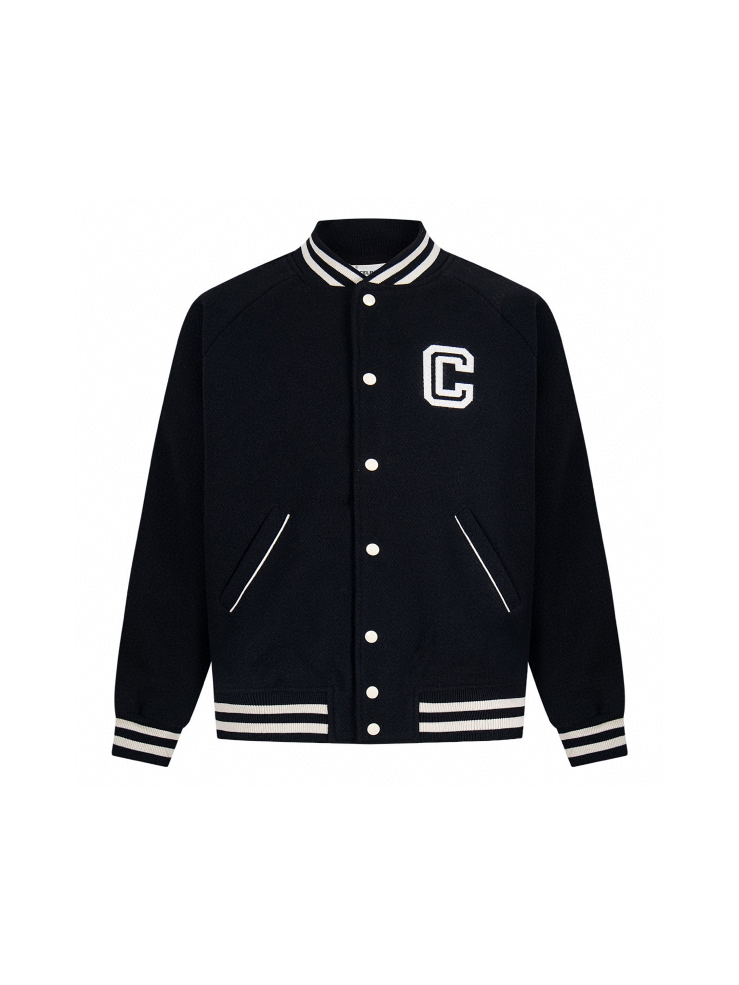Chaqueta casual de Celine con bordado de letras para otoño/invierno, esta chaqueta está confeccionada en mezcla de lana…