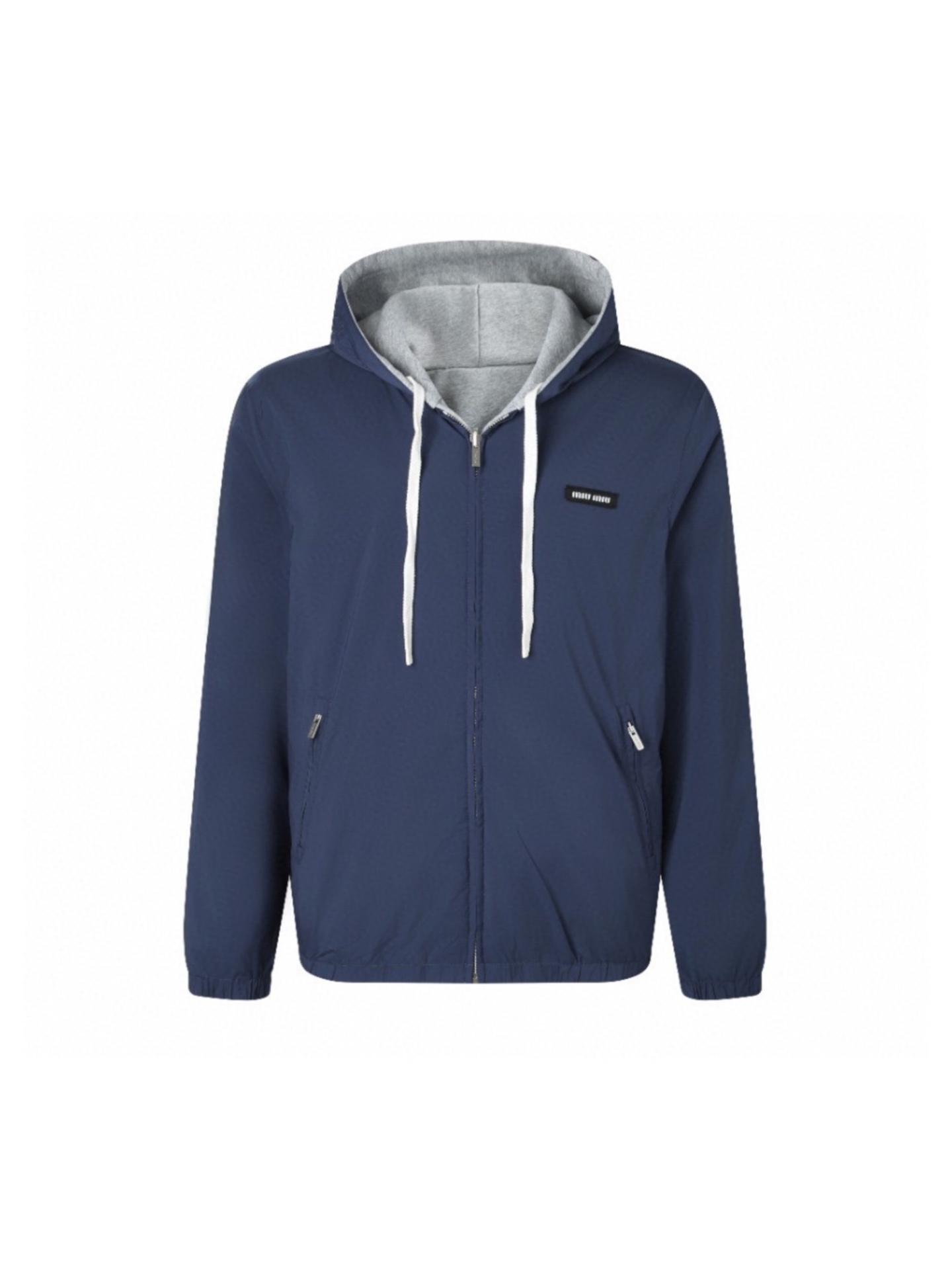 Miu Miu Reversible Zip-Up Hoodie Jacket - Windproof & Water-Resistant