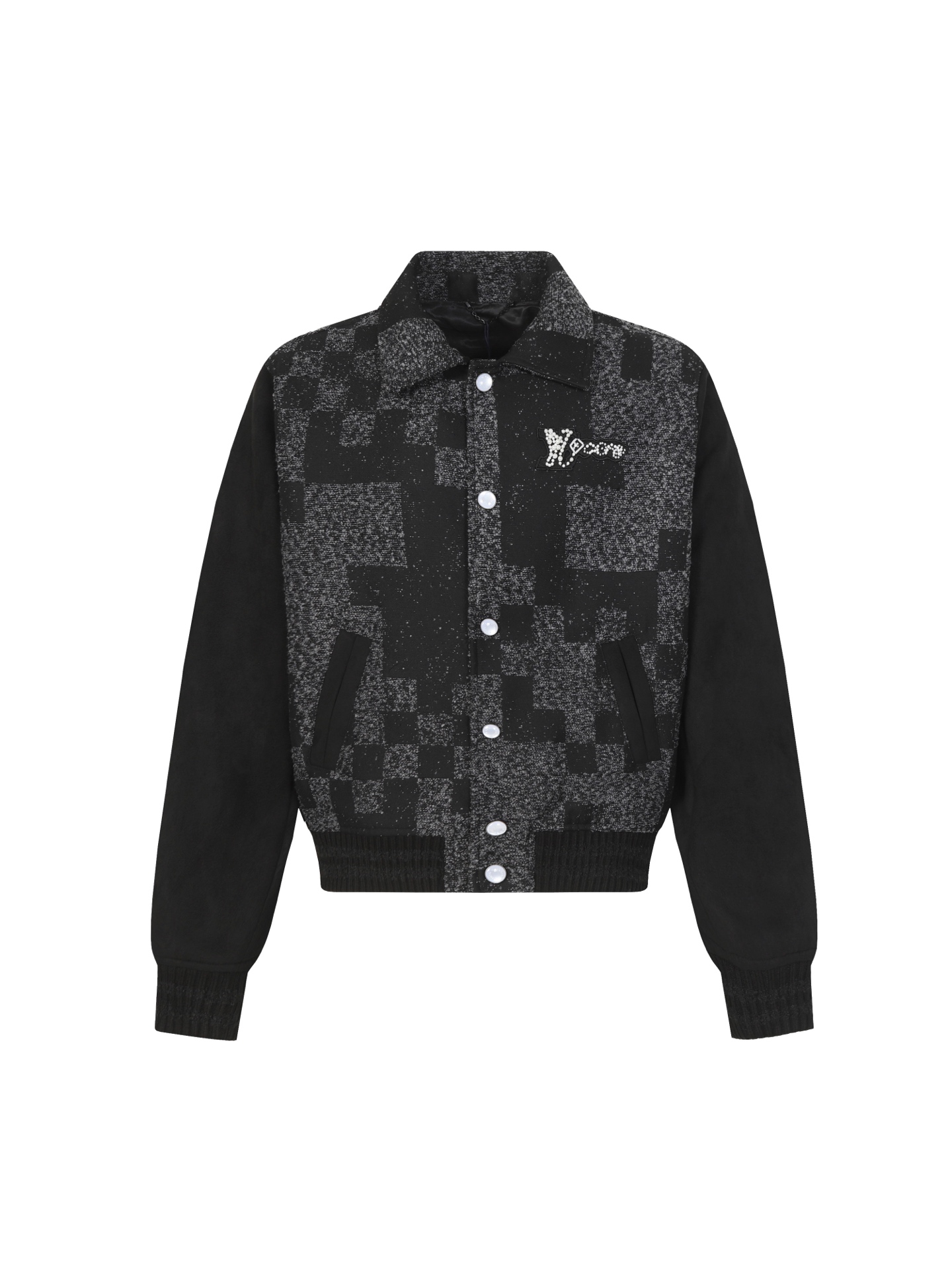 Louis Vuitton Men's 25SS Beaded Checkered Baseball Jacket