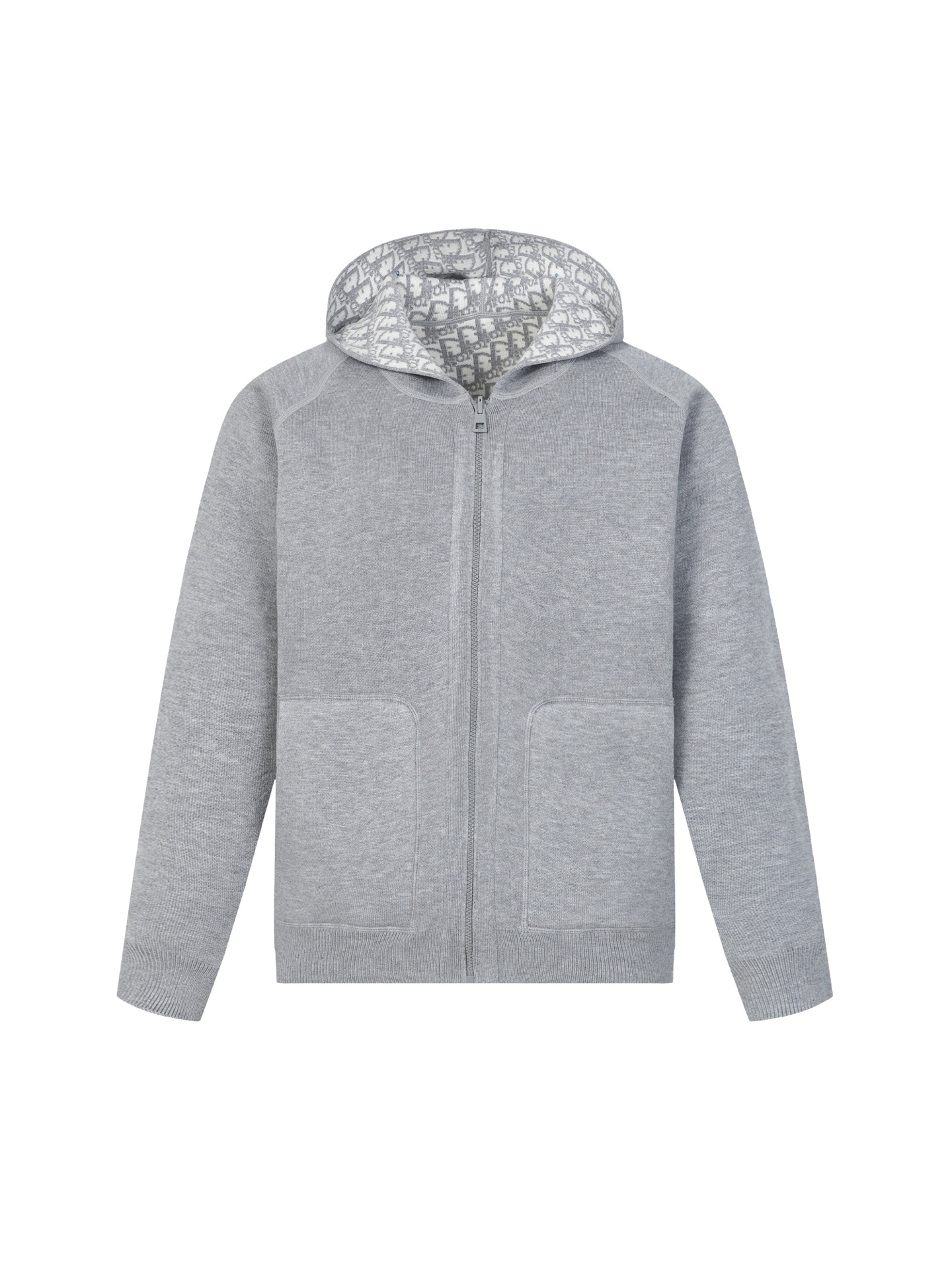 Dior Reversible Cashmere Blend Zip-Up Hoodie with Oblique Print - Unisex