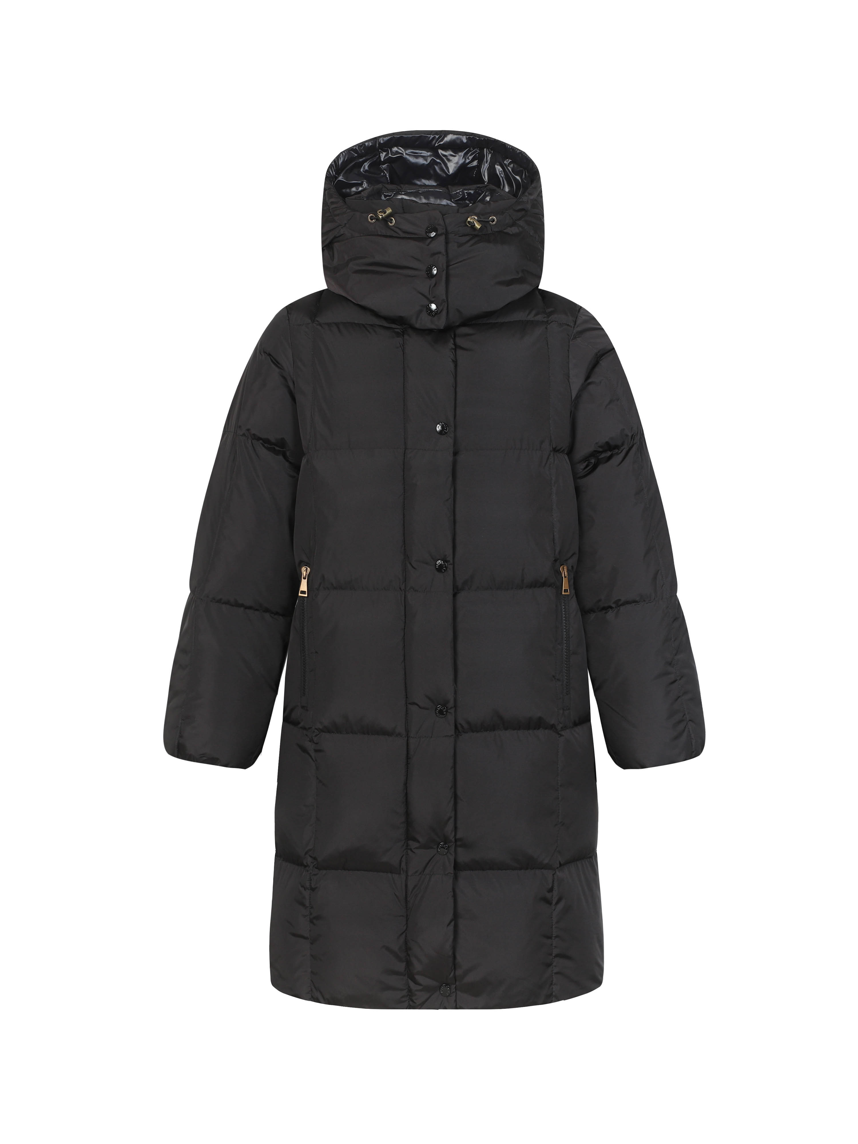 Moner【Mismo que usan las celebridades】Chaqueta de plumón larga con capucha para mujer, Litte, acolchada en cuadros, en …