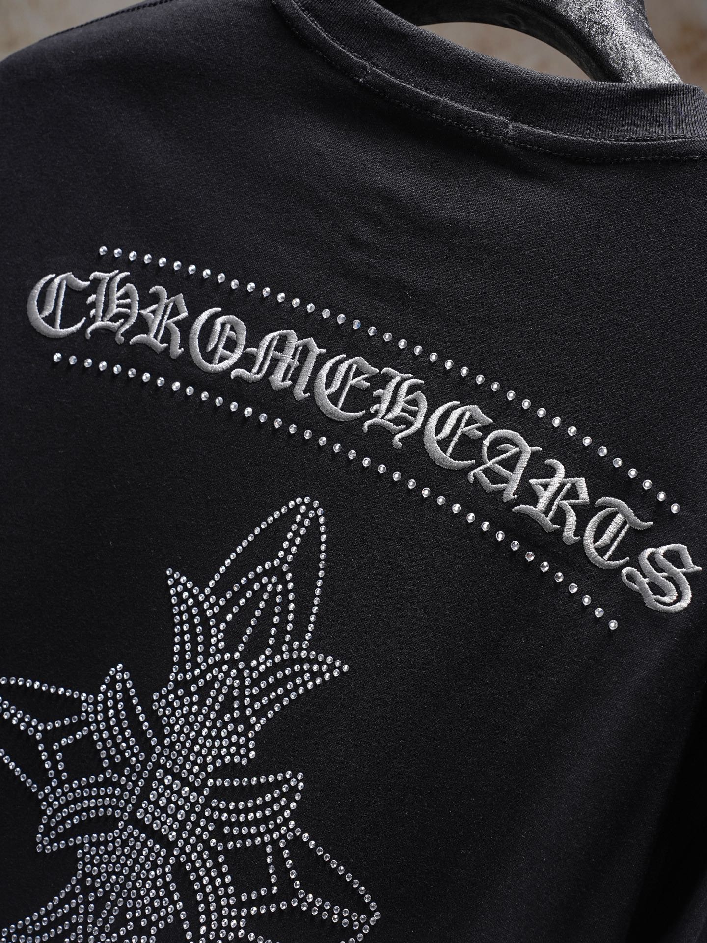 Chrome Hearts ChtomeHearta/克罗心 前后马蹄刺绣烫钻T恤短袖