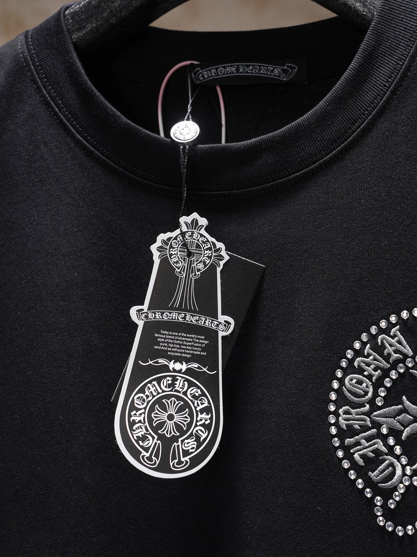 Chrome Hearts ChtomeHearta/克罗心 前后马蹄刺绣烫钻T恤短袖