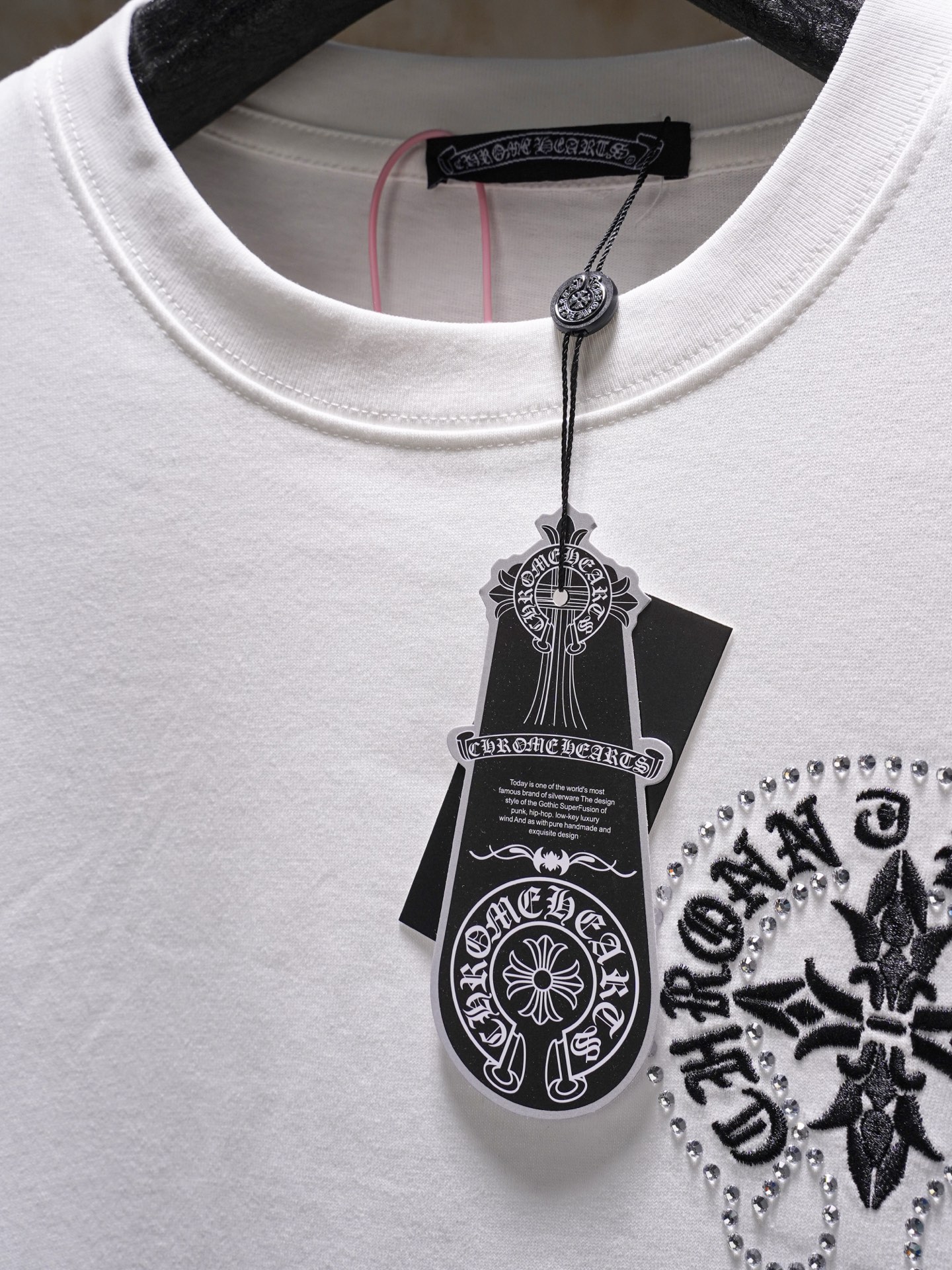 Chrome Hearts ChtomeHearta/克罗心 前后马蹄刺绣烫钻T恤短袖