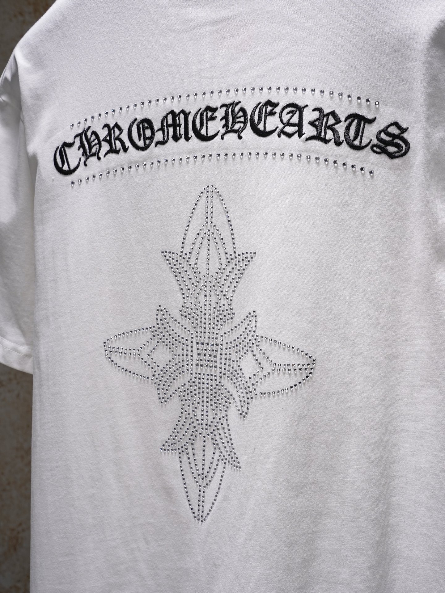 Chrome Hearts ChtomeHearta/克罗心 前后马蹄刺绣烫钻T恤短袖