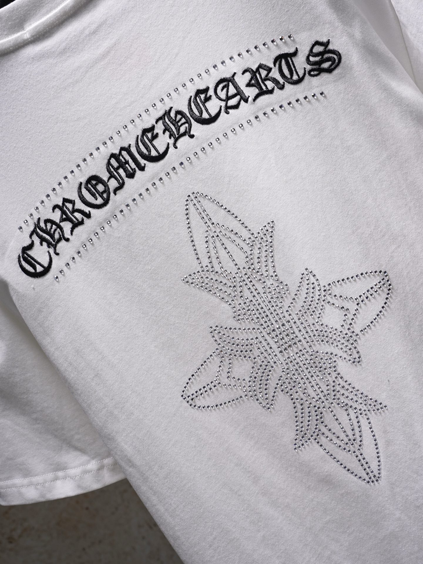 Chrome Hearts ChtomeHearta/克罗心 前后马蹄刺绣烫钻T恤短袖