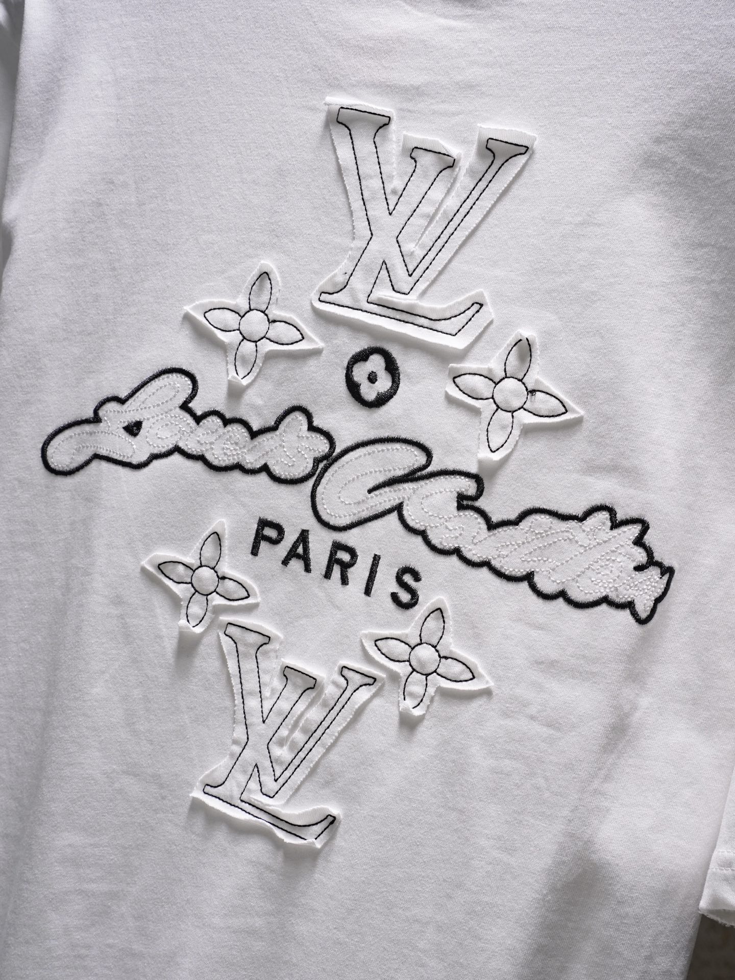 Louis Vuitton Louis Vuitton/路易威登 26ss 贴布刺绣短袖T恤