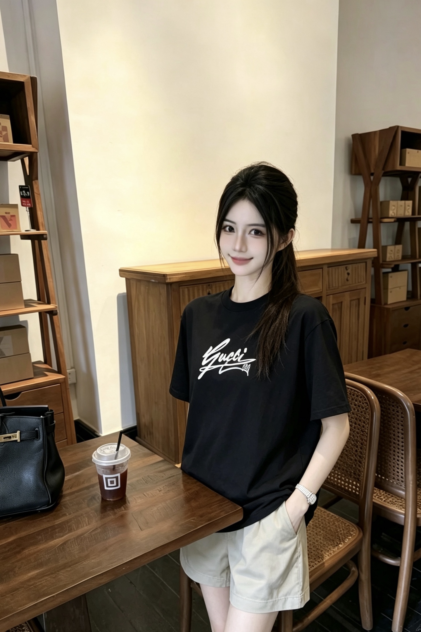 Efecto en el cuerpo Camiseta de manga corta con estampado de letras Gucci/Gucci