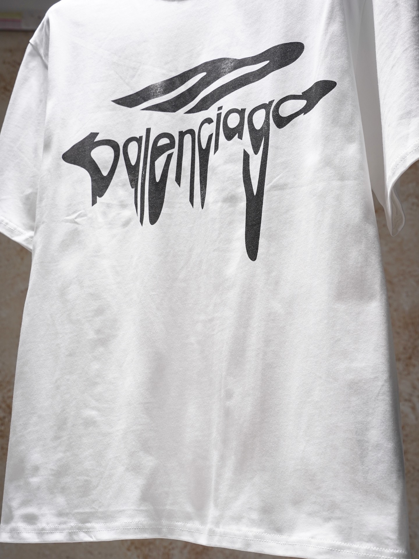 Balenciaga BALENCIAGA巴黎世家3B溶解字母短袖T恤