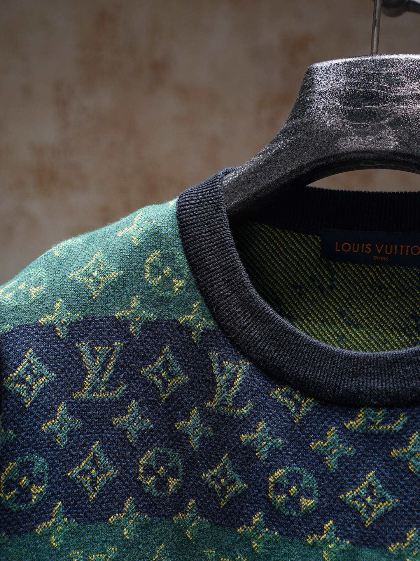 Louis Vuitton LV/路易威登 Monogram条纹老花针织圆领衫