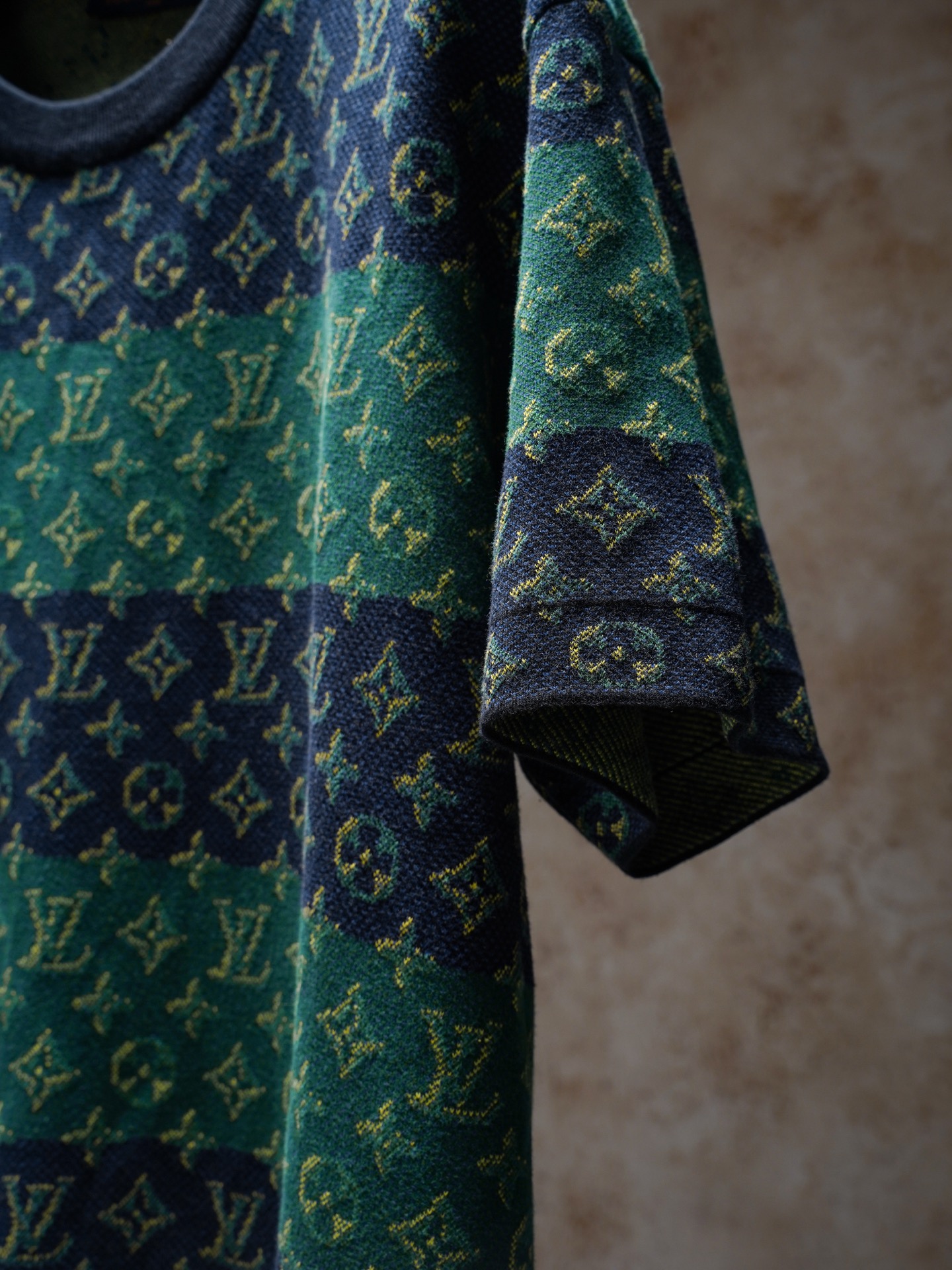 Louis Vuitton LV/路易威登 Monogram条纹老花针织圆领衫