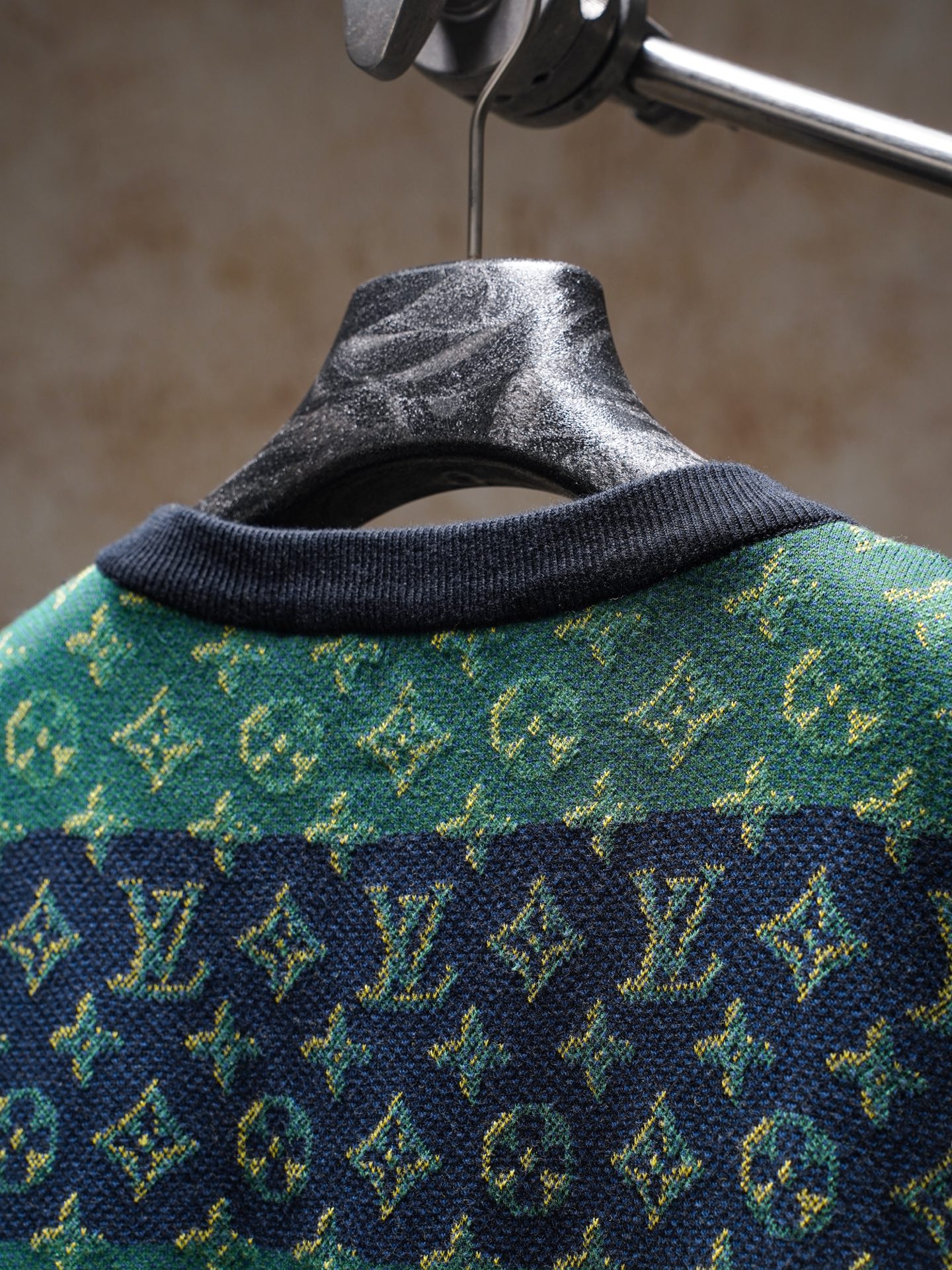 Louis Vuitton LV/路易威登 Monogram条纹老花针织圆领衫