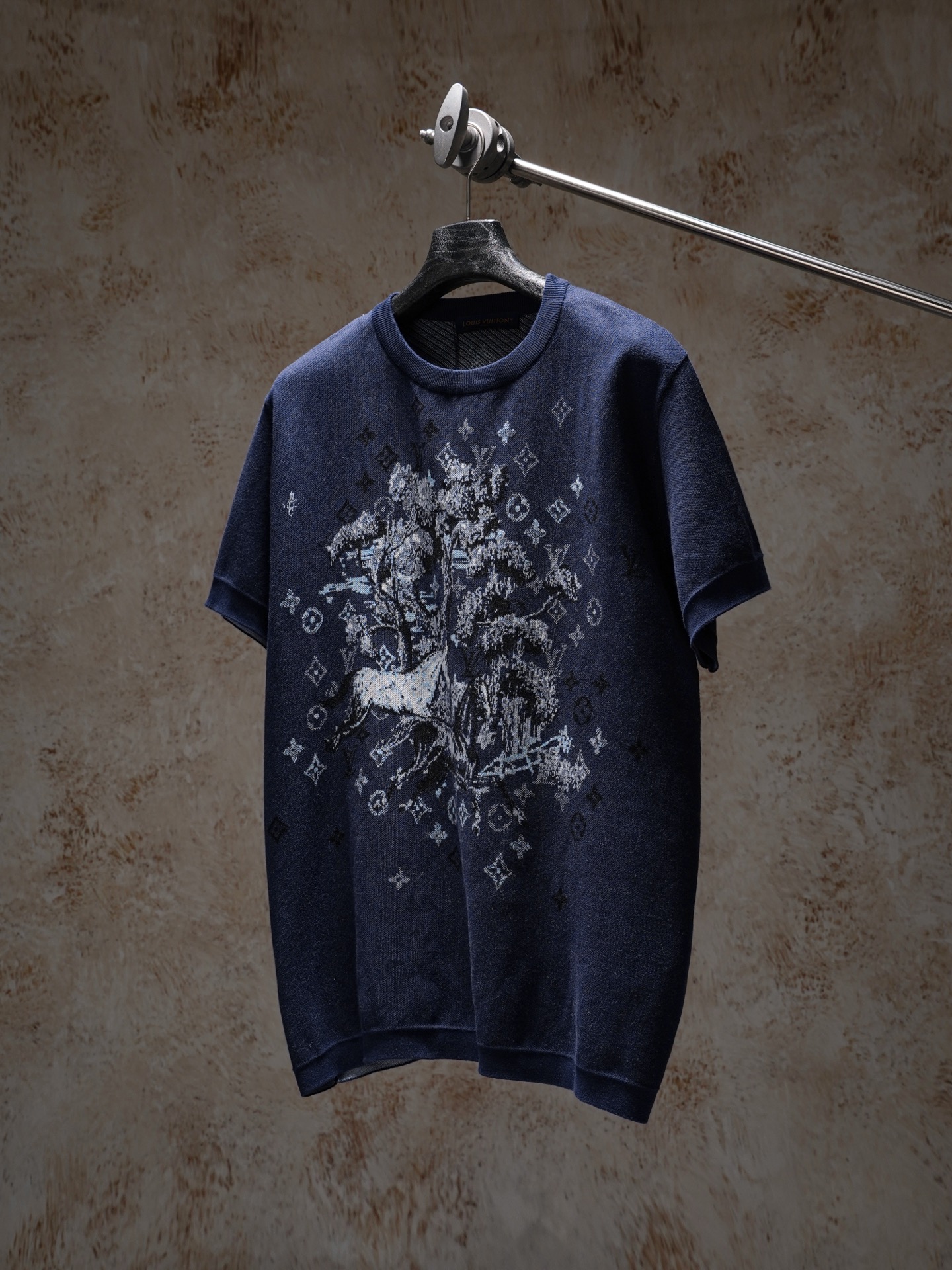 Louis Vuitton 1v 26SS 马年限定字母嵌花毛织短袖