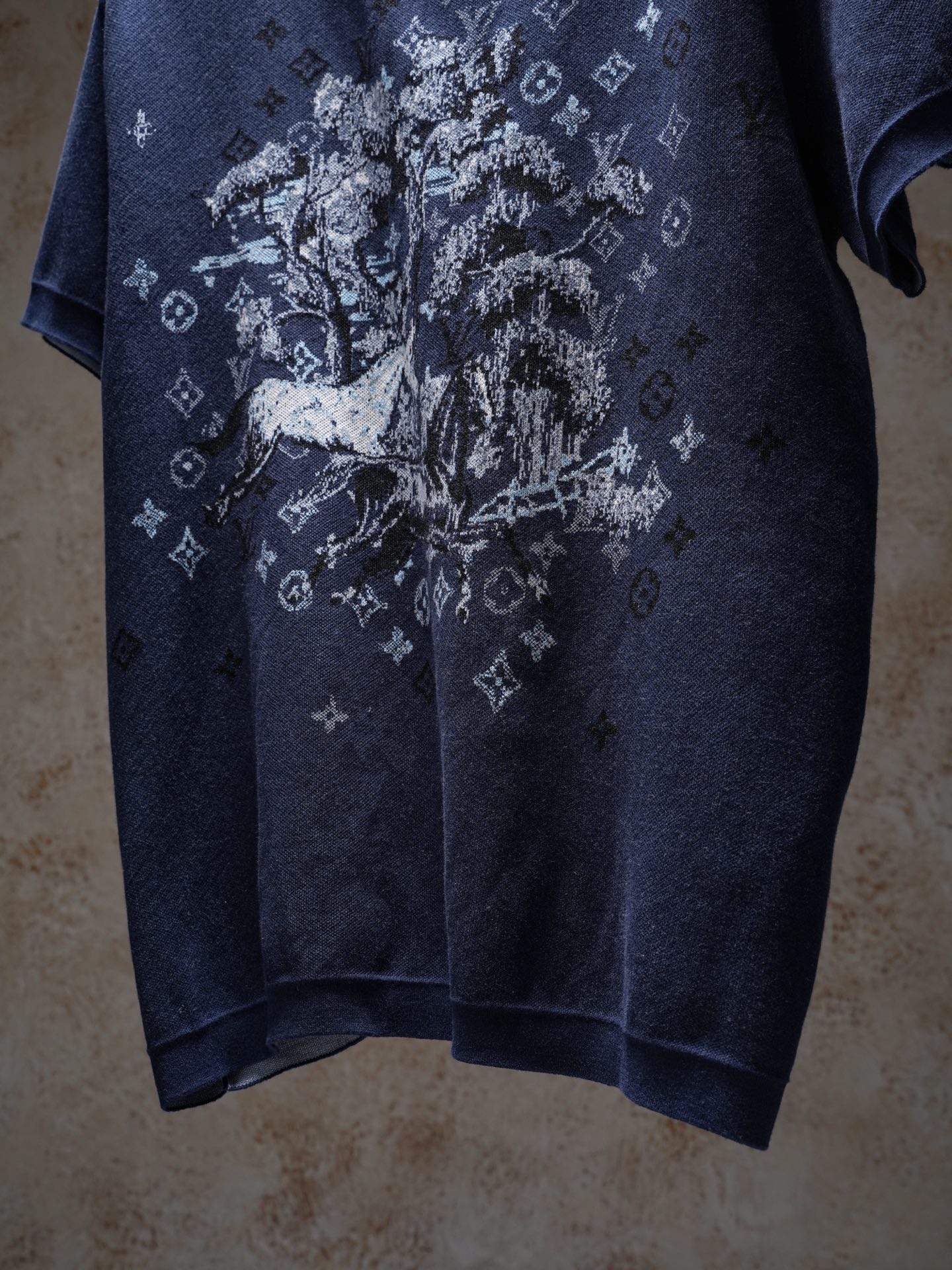 Louis Vuitton 1v 26SS 马年限定字母嵌花毛织短袖