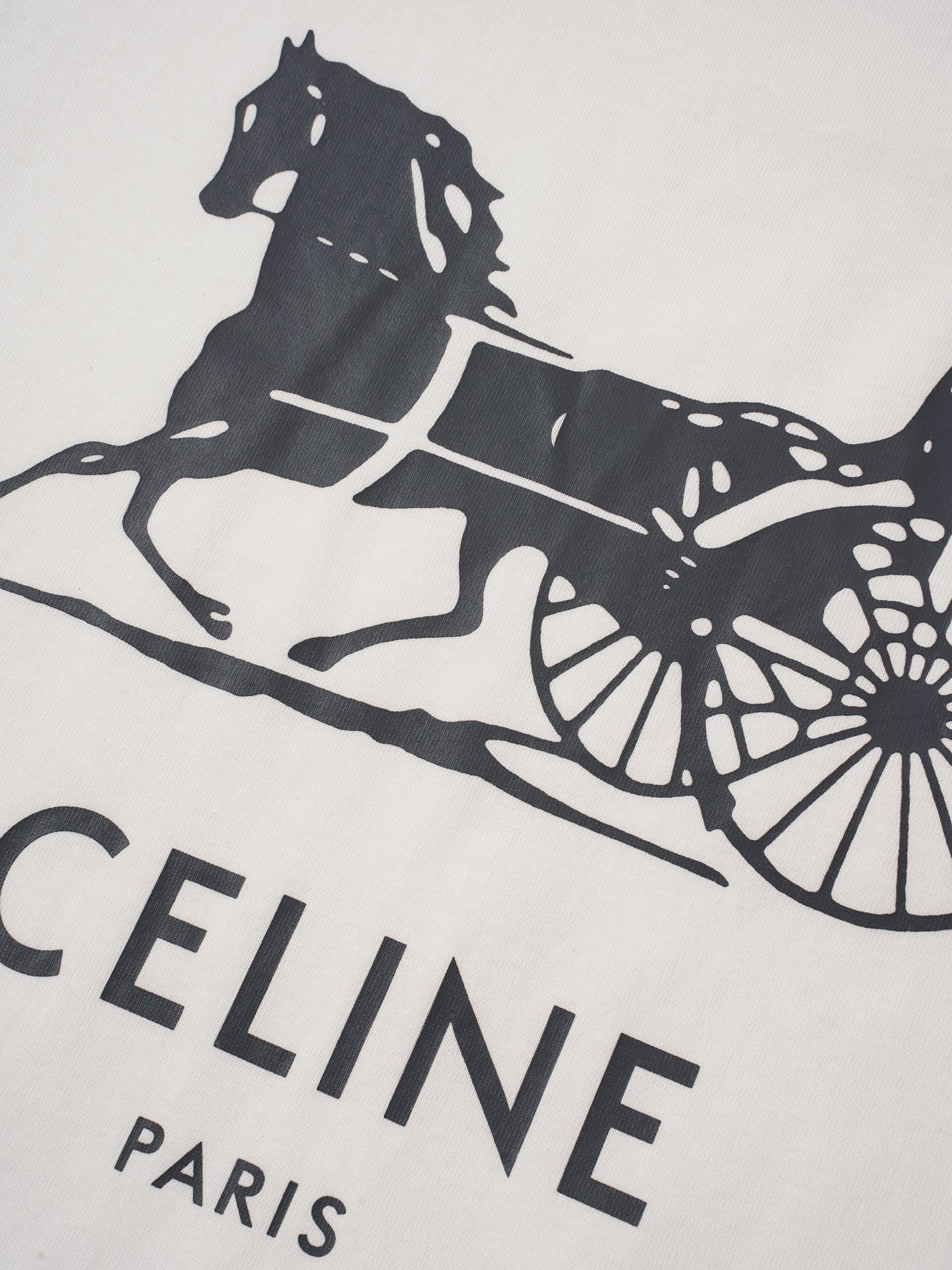 Celine Celine/ 赛琳26ss马年限定印花双纱纯棉短袖T恤