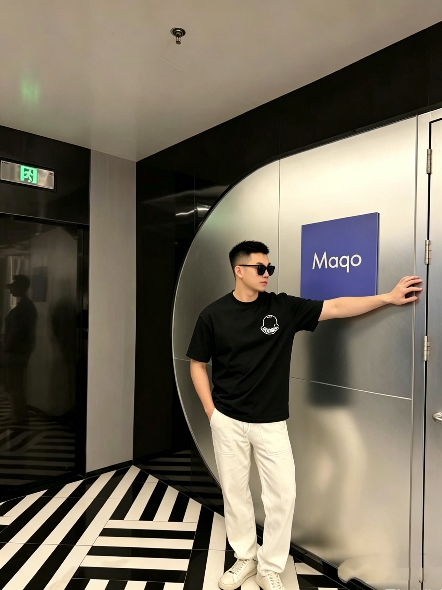 Efecto en el cuerpo Moncler/logo de Moncler camiseta de manga corta con estampado de espuma