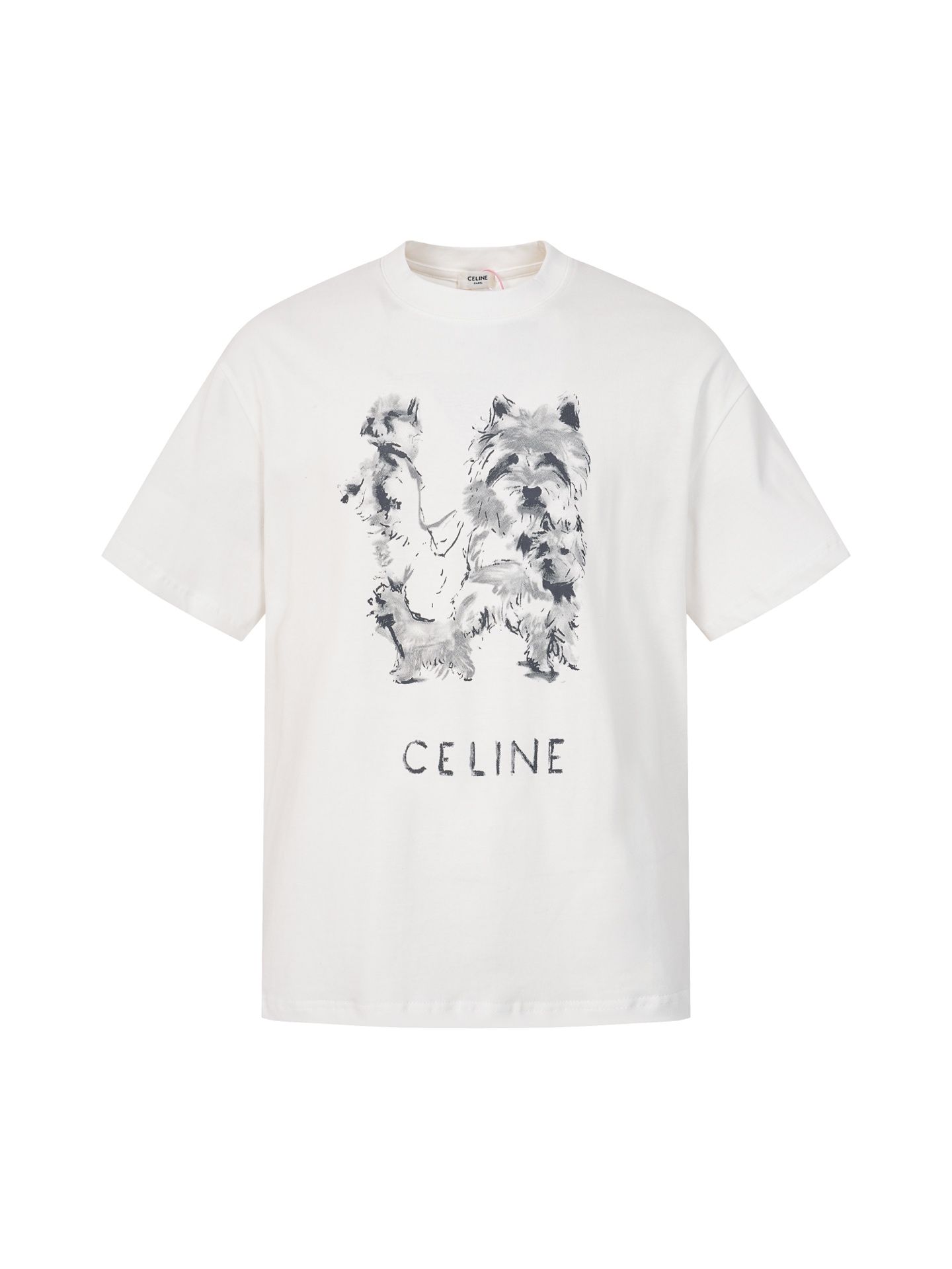 Celine Celine 赛琳26SS 素描小狗印花短袖T恤