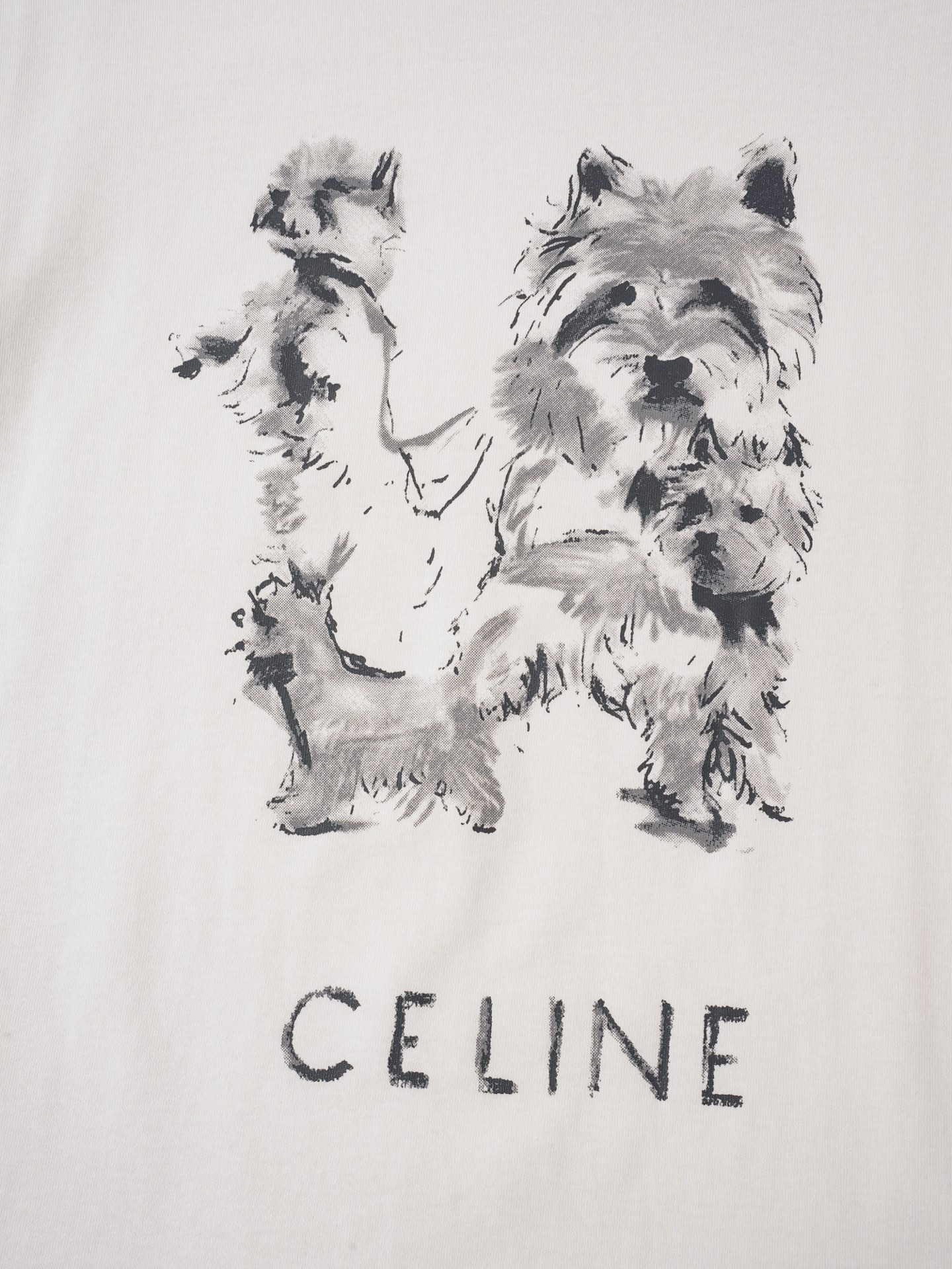 Celine Celine 赛琳26SS 素描小狗印花短袖T恤