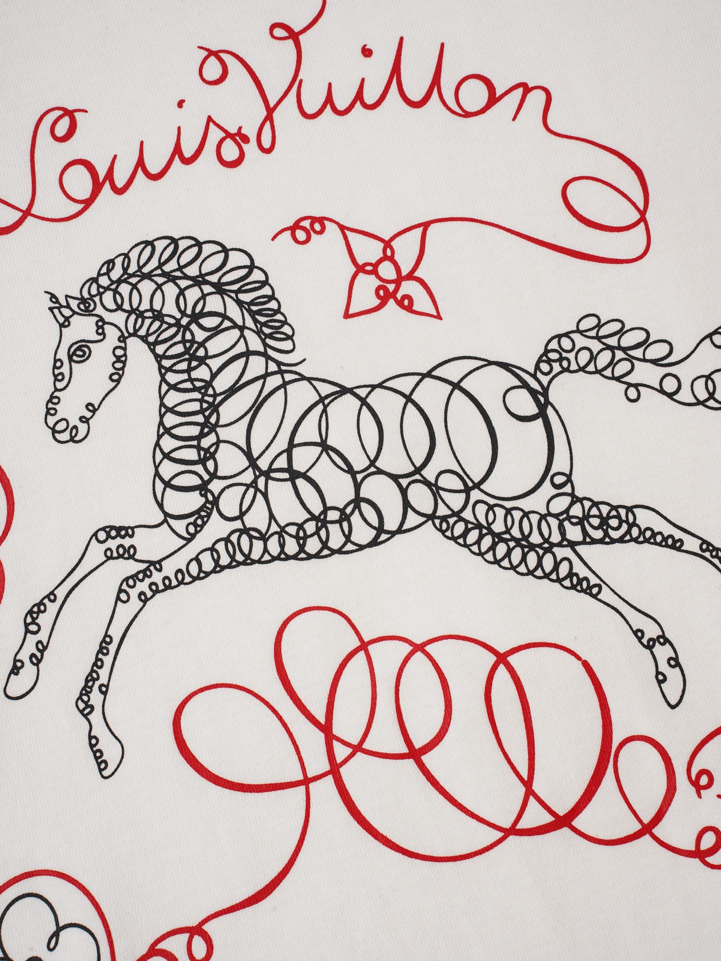 Louis Vuitton Louis Vuitton路易威登 线条战马印花短袖