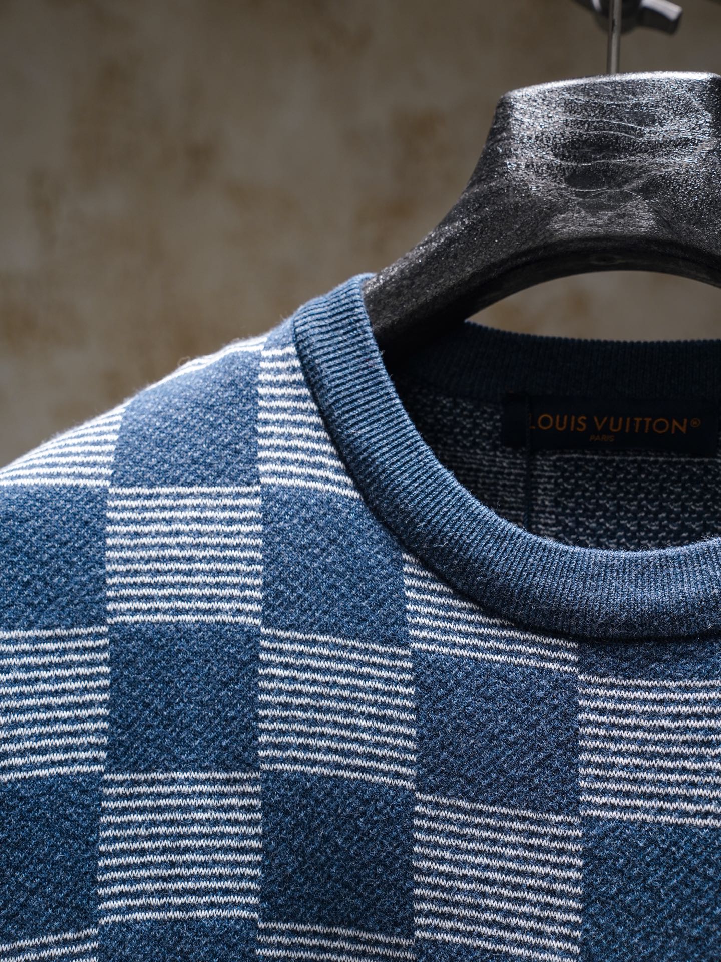 Louis Vuitton LOUIS VUITTON x Nigo 联名款 FW25 棋盘格拼接针织圆领短袖T恤 男款