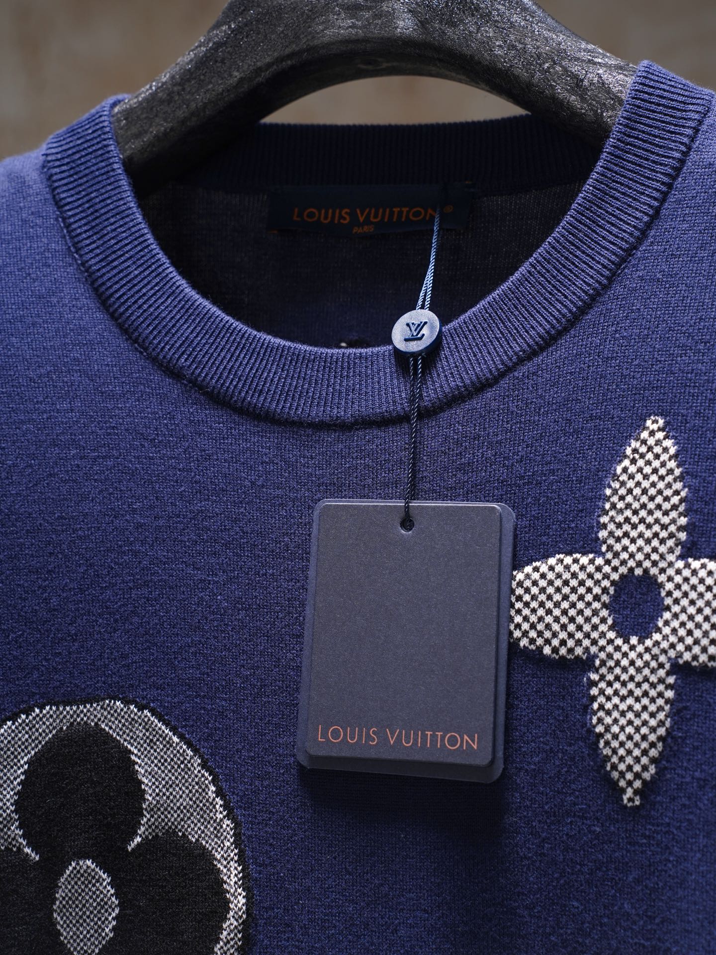 Louis Vuitton 1v 25FW SKI滑雪系列四叶草嵌花毛织短袖