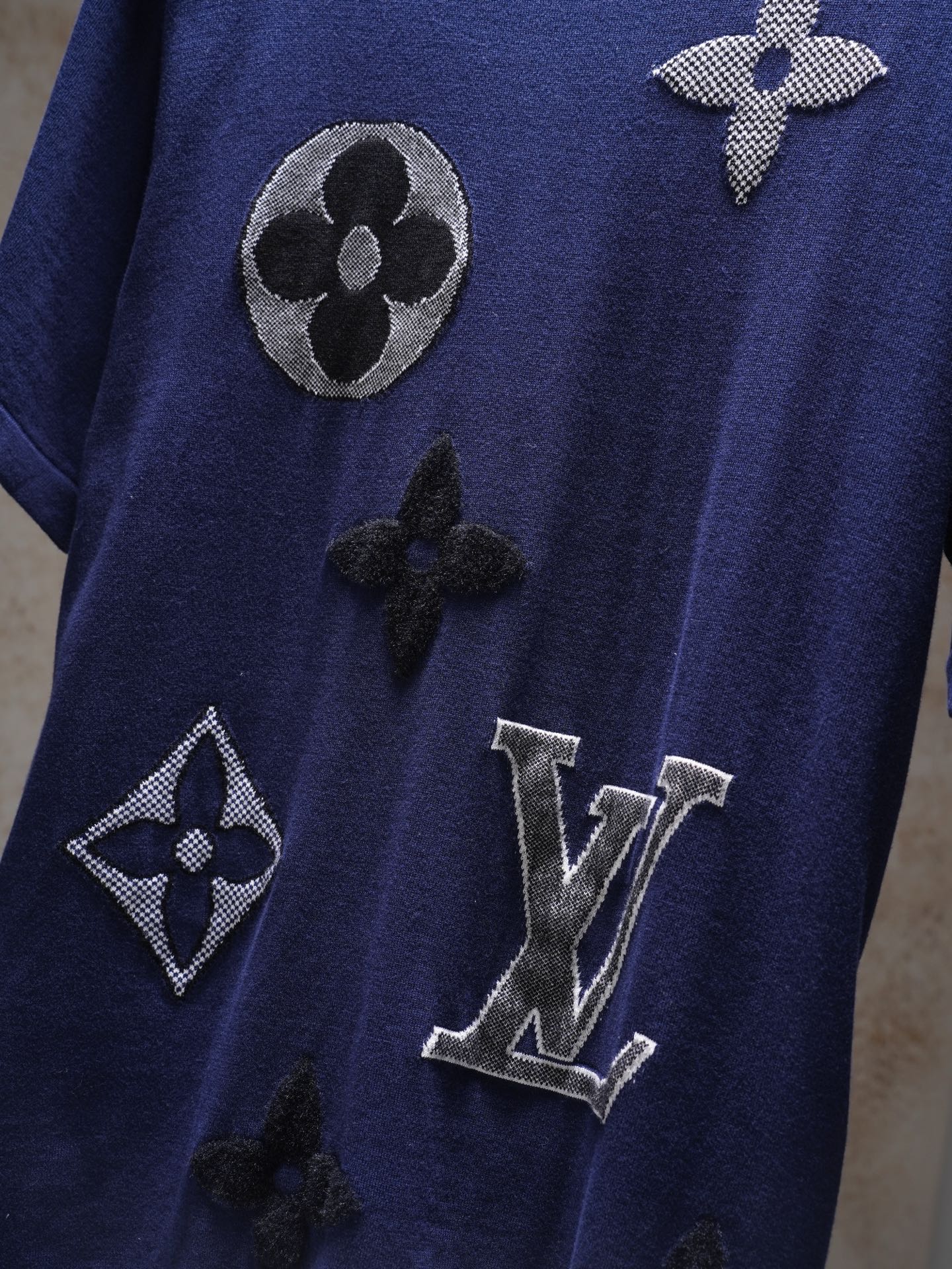 Louis Vuitton 1v 25FW SKI滑雪系列四叶草嵌花毛织短袖
