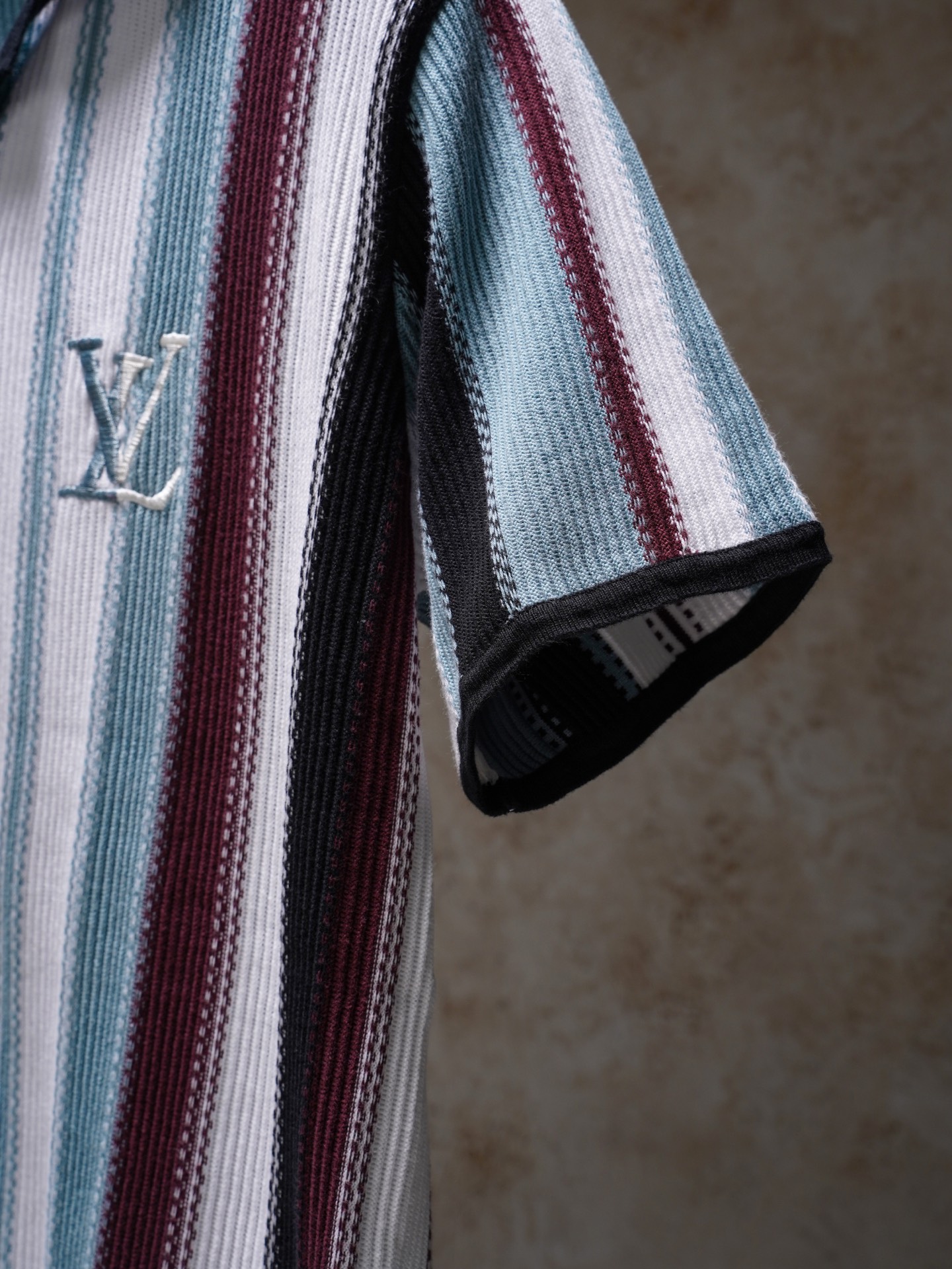 Louis Vuitton LOUIS VUITTON 条纹钩针短袖衬衫