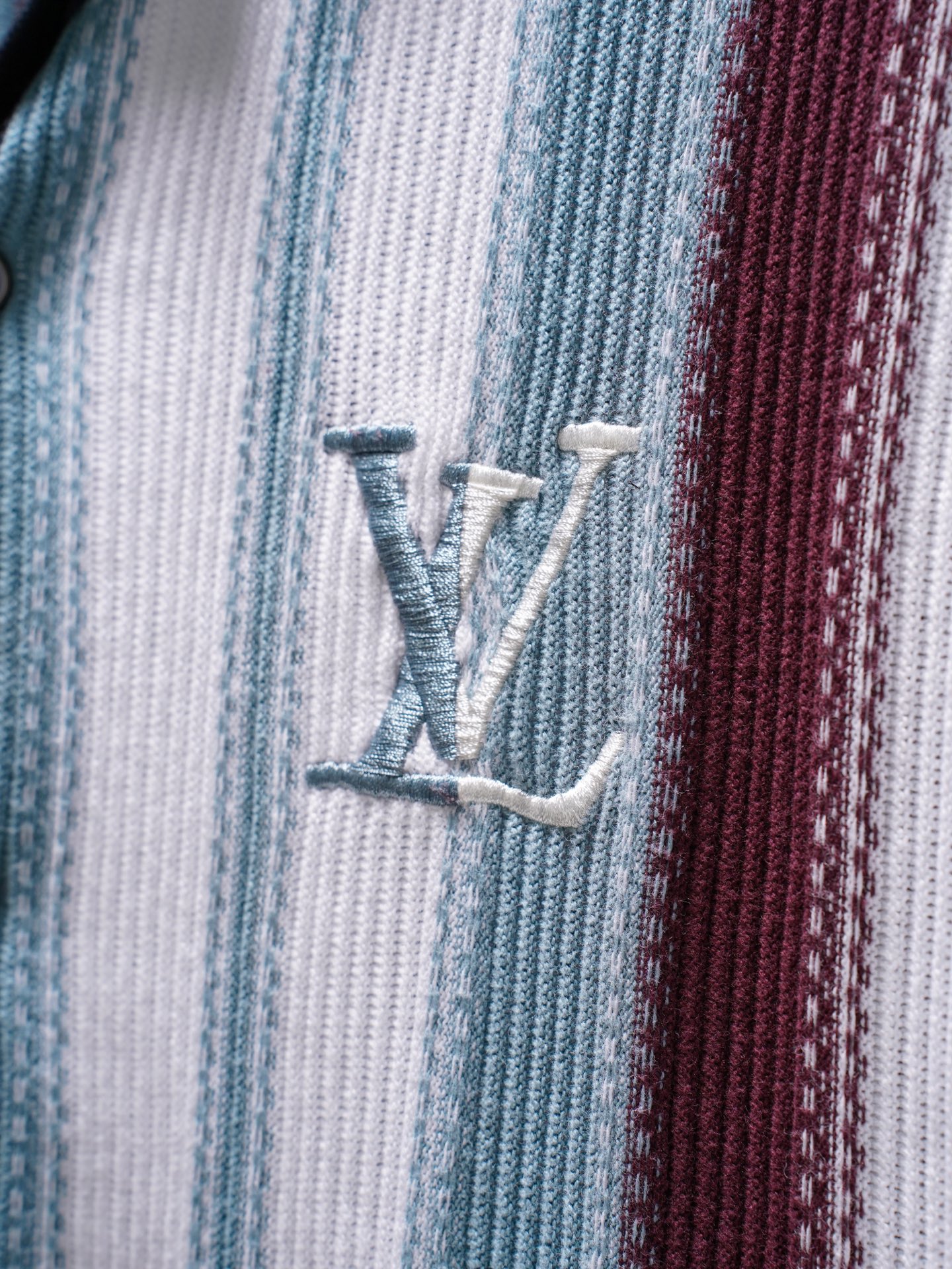 Louis Vuitton LOUIS VUITTON 条纹钩针短袖衬衫
