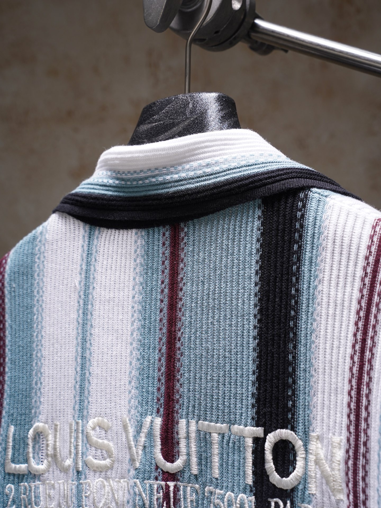 Louis Vuitton LOUIS VUITTON 条纹钩针短袖衬衫